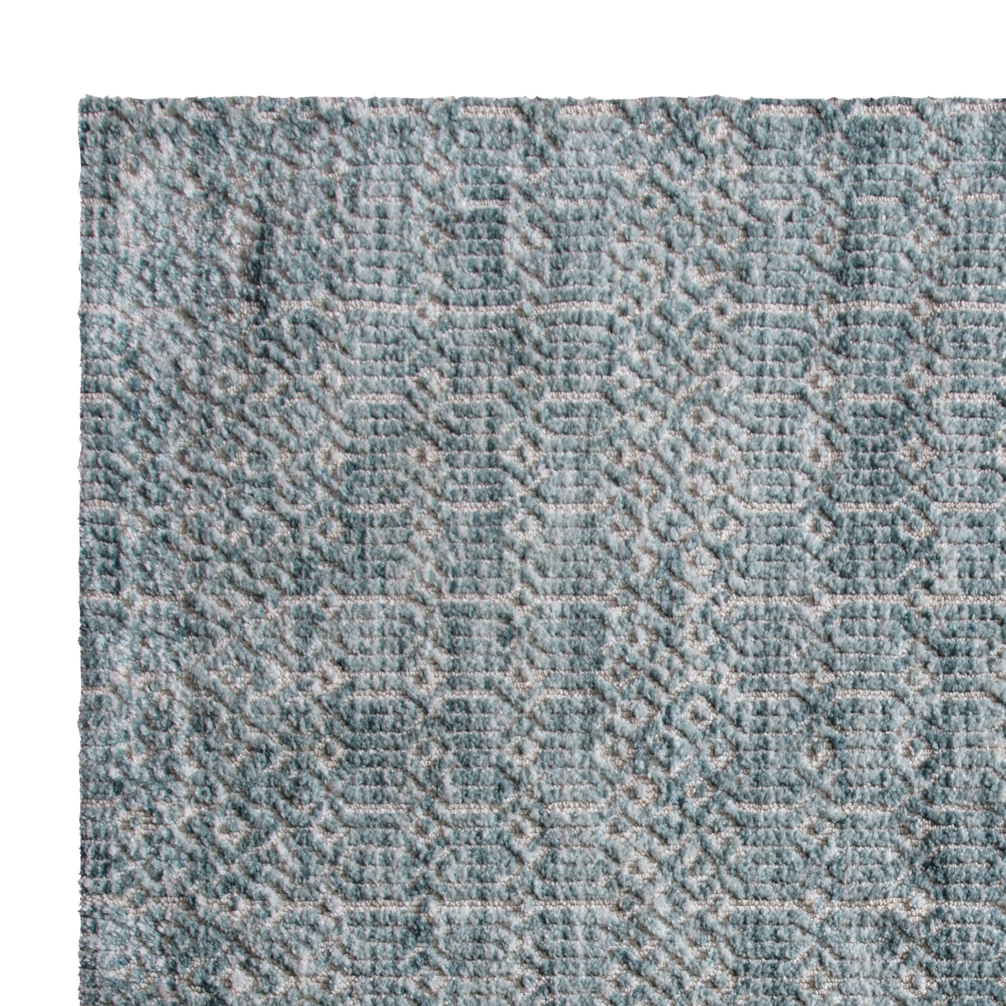 Camphills Teal Patterned Rug 170cmx120cm