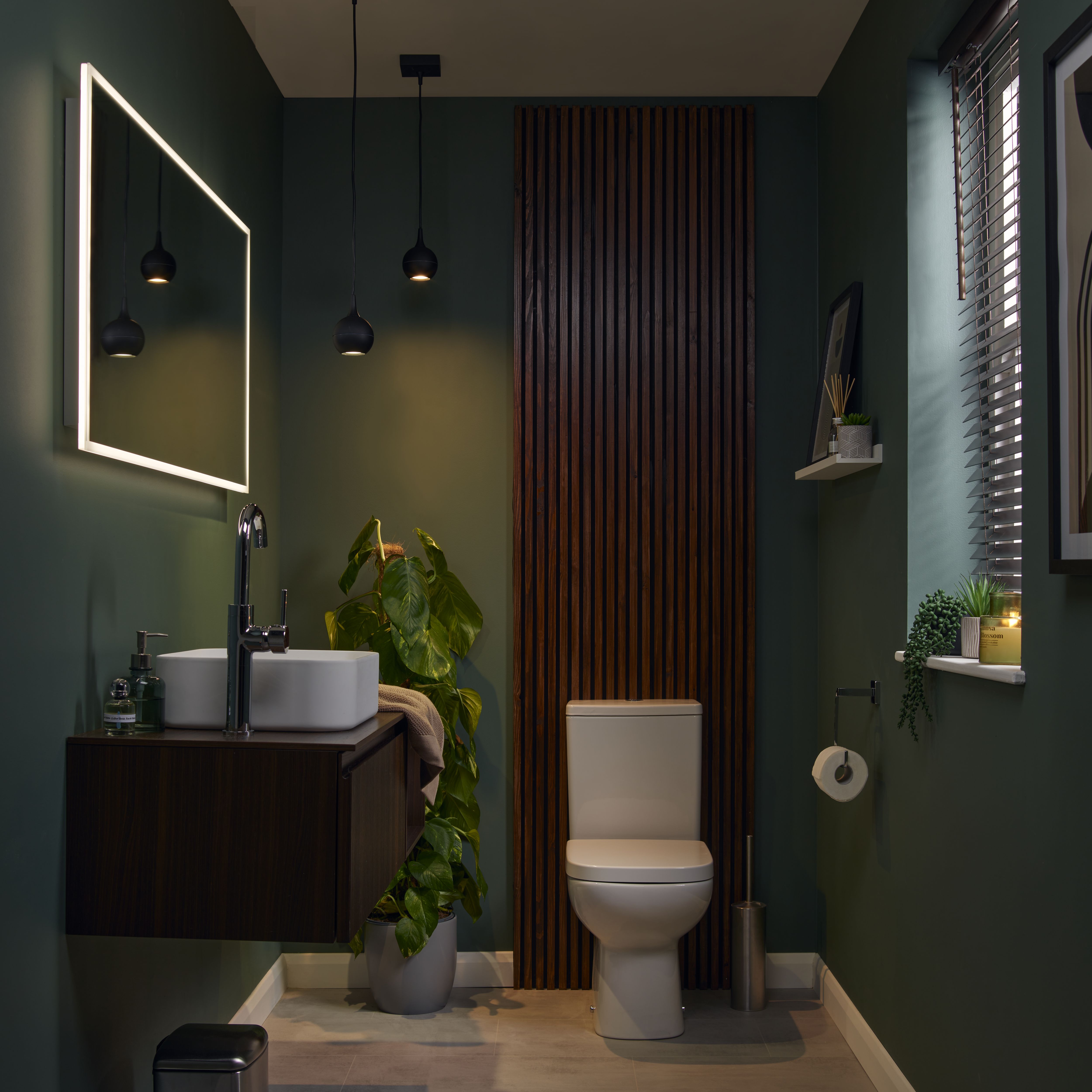 Cana Dark brown Basswood Venetian Blind (W)60cm (L)180cm