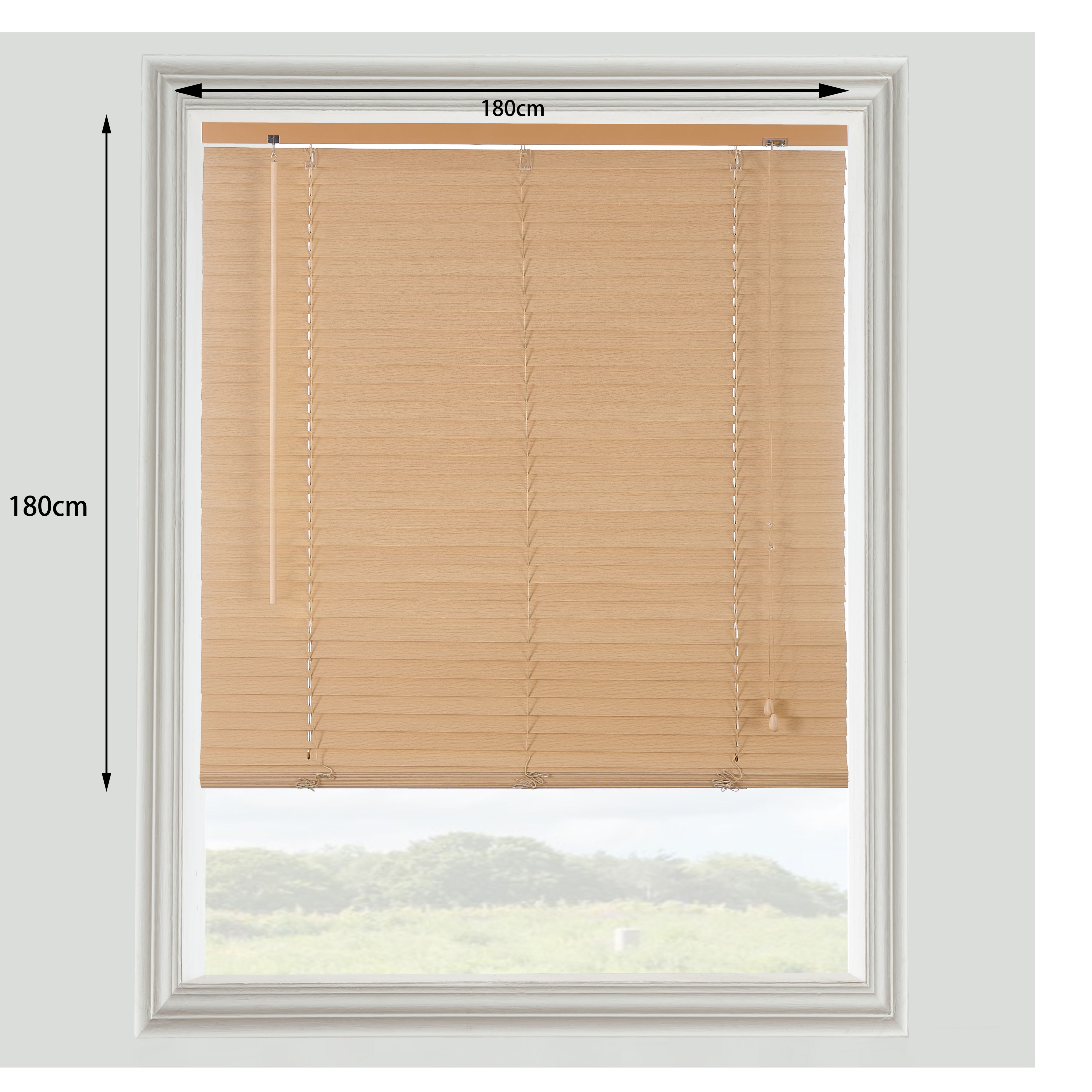Cana Natural Oak effect Wood Venetian Blind (W)180cm (L)180cm