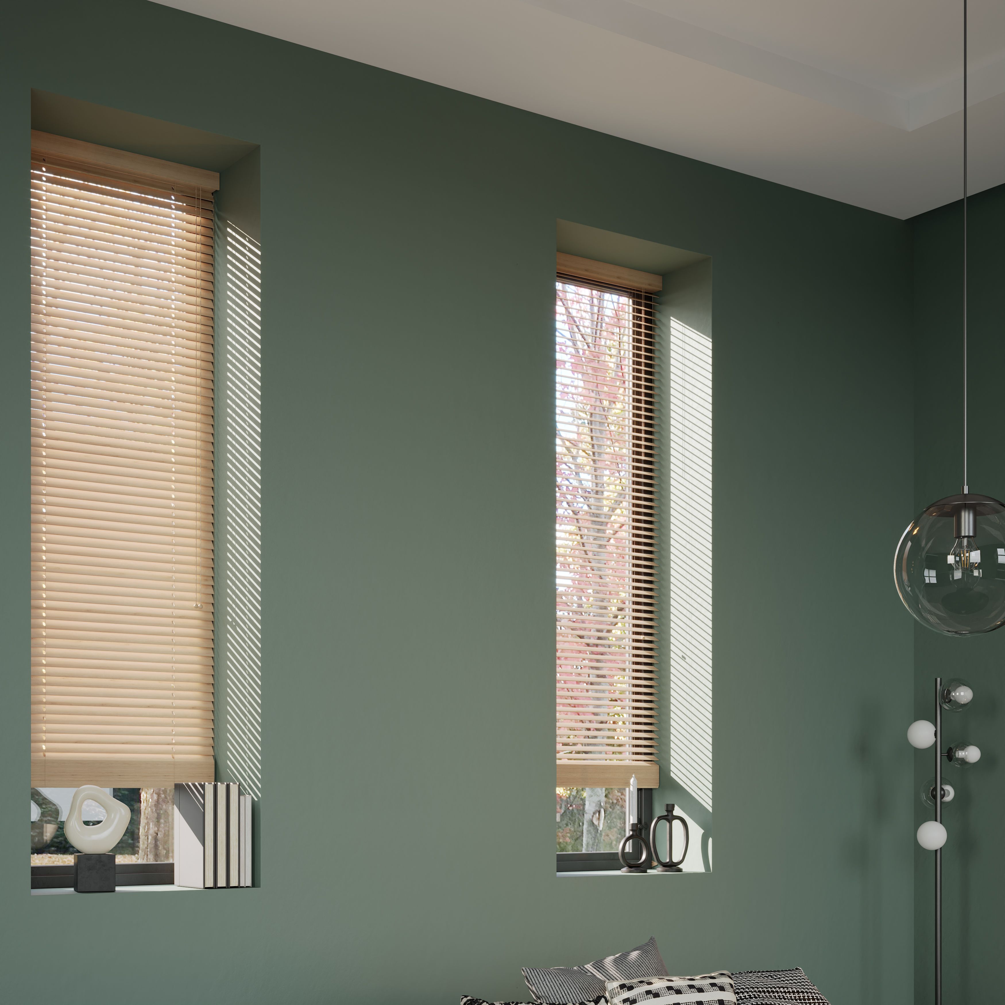 Cana Natural Oak effect Wood Venetian Blind (W)60cm (L)180cm