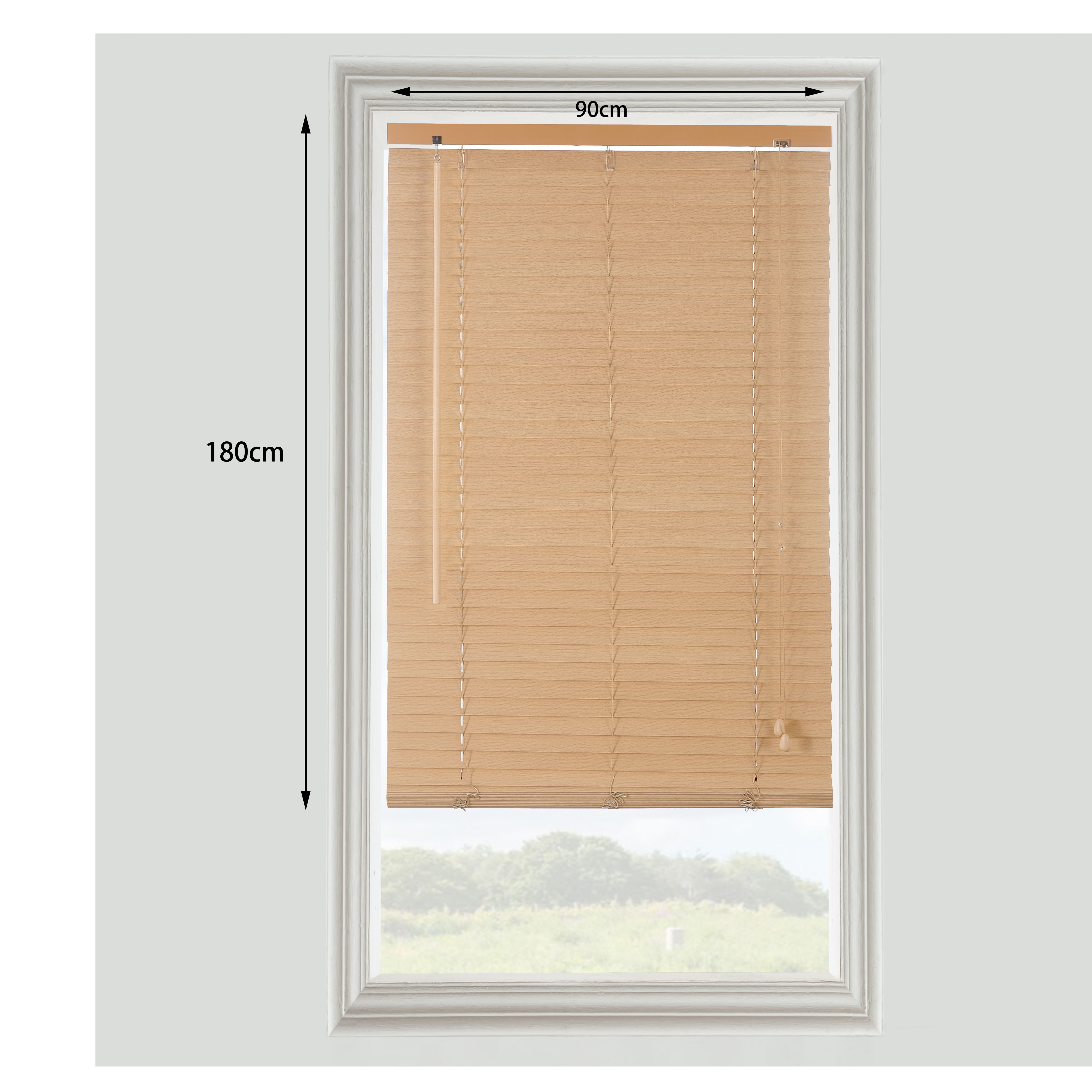 Cana Natural Oak effect Wood Venetian Blind (W)90cm (L)180cm