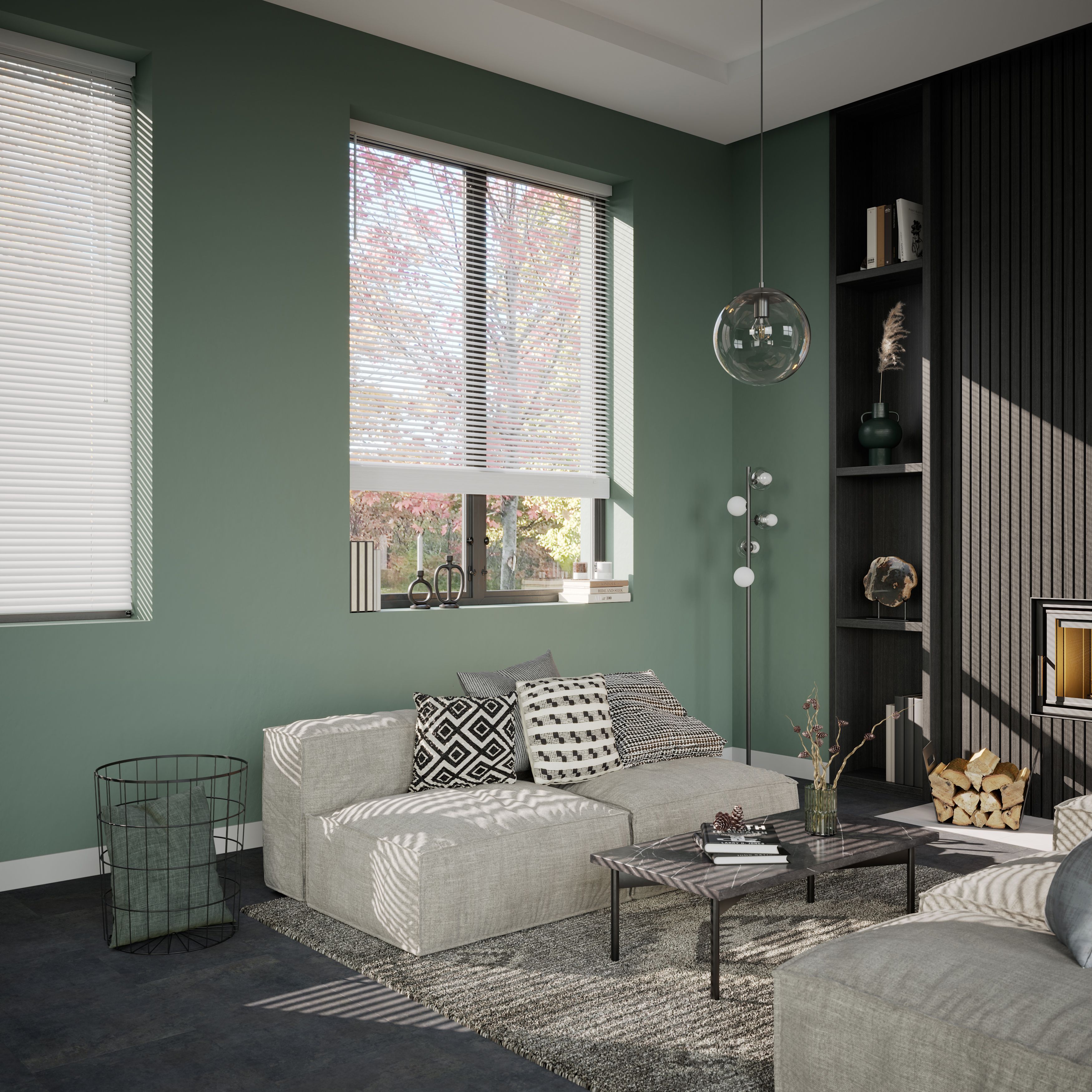 Cana White Basswood Venetian Blind (W)180cm (L)180cm