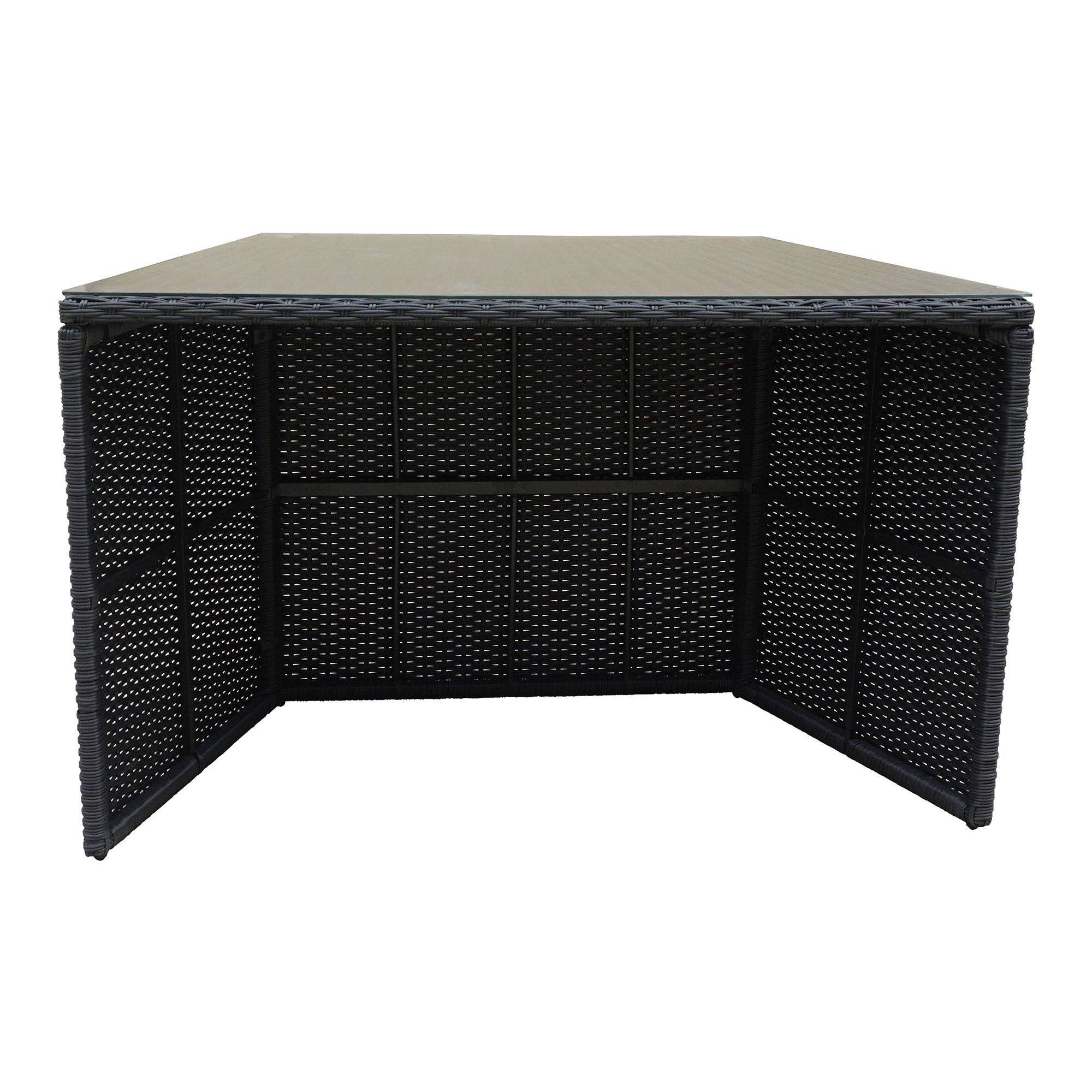 Canadian Spa Company Black Rattan Glass top bar Octagonal Spa surround (D) 58cm x (H) 72cm