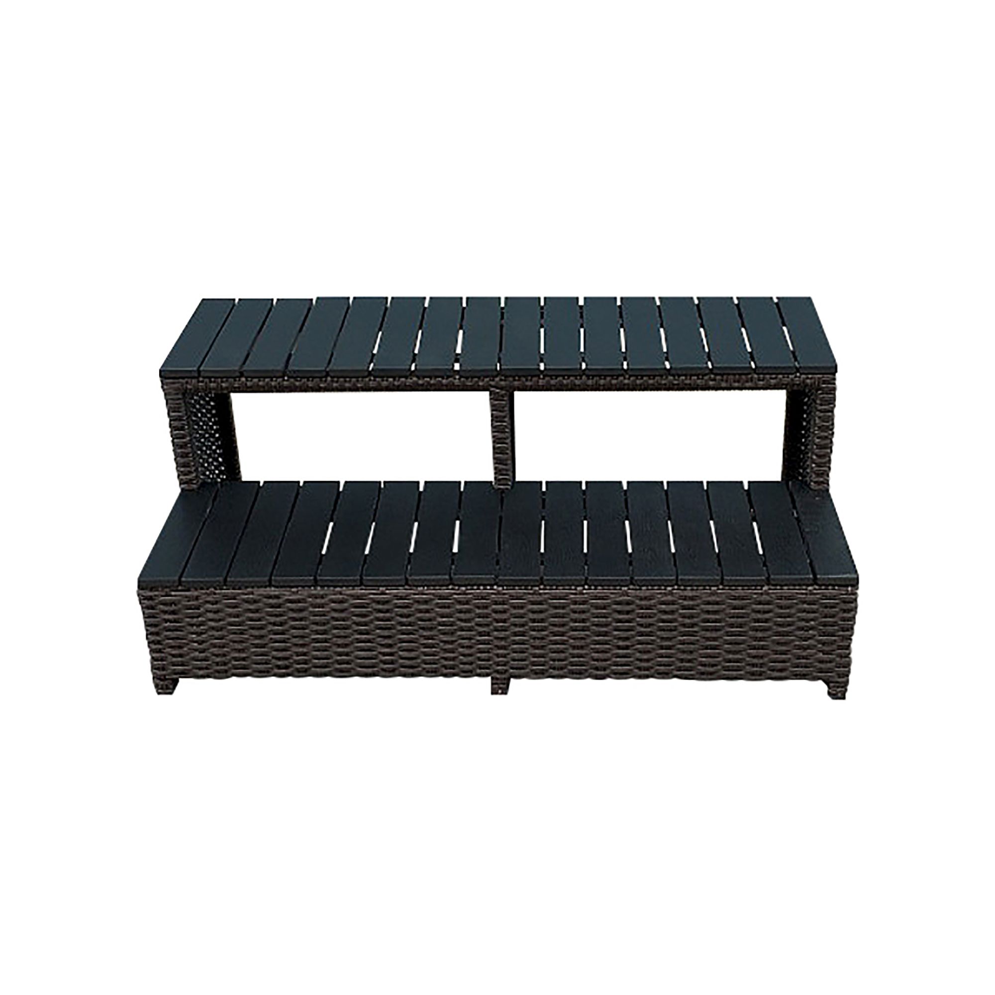 Canadian Spa Company Brown Rattan Rectangular Steps (D)57cm (H)43cm (W)115cm