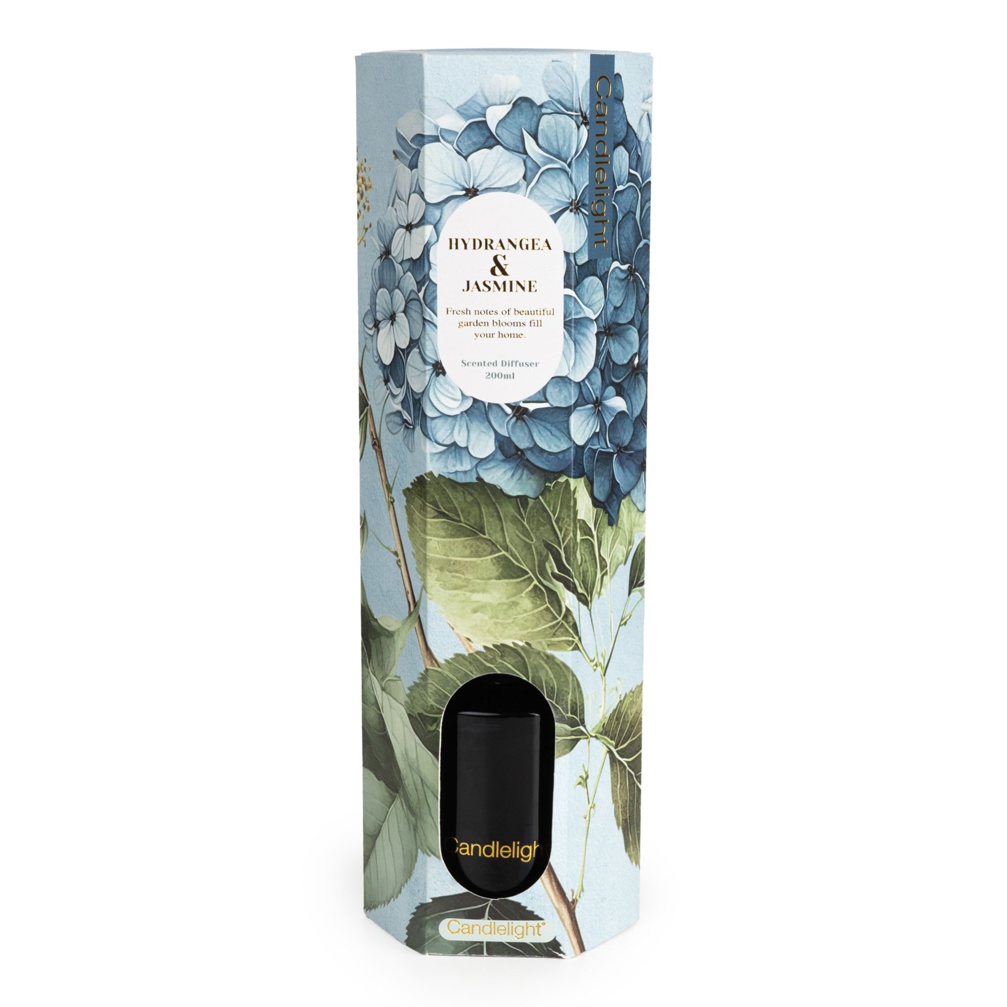 Candlelight Blue Hydrangea & Jasmine Reed diffuser, 200ml