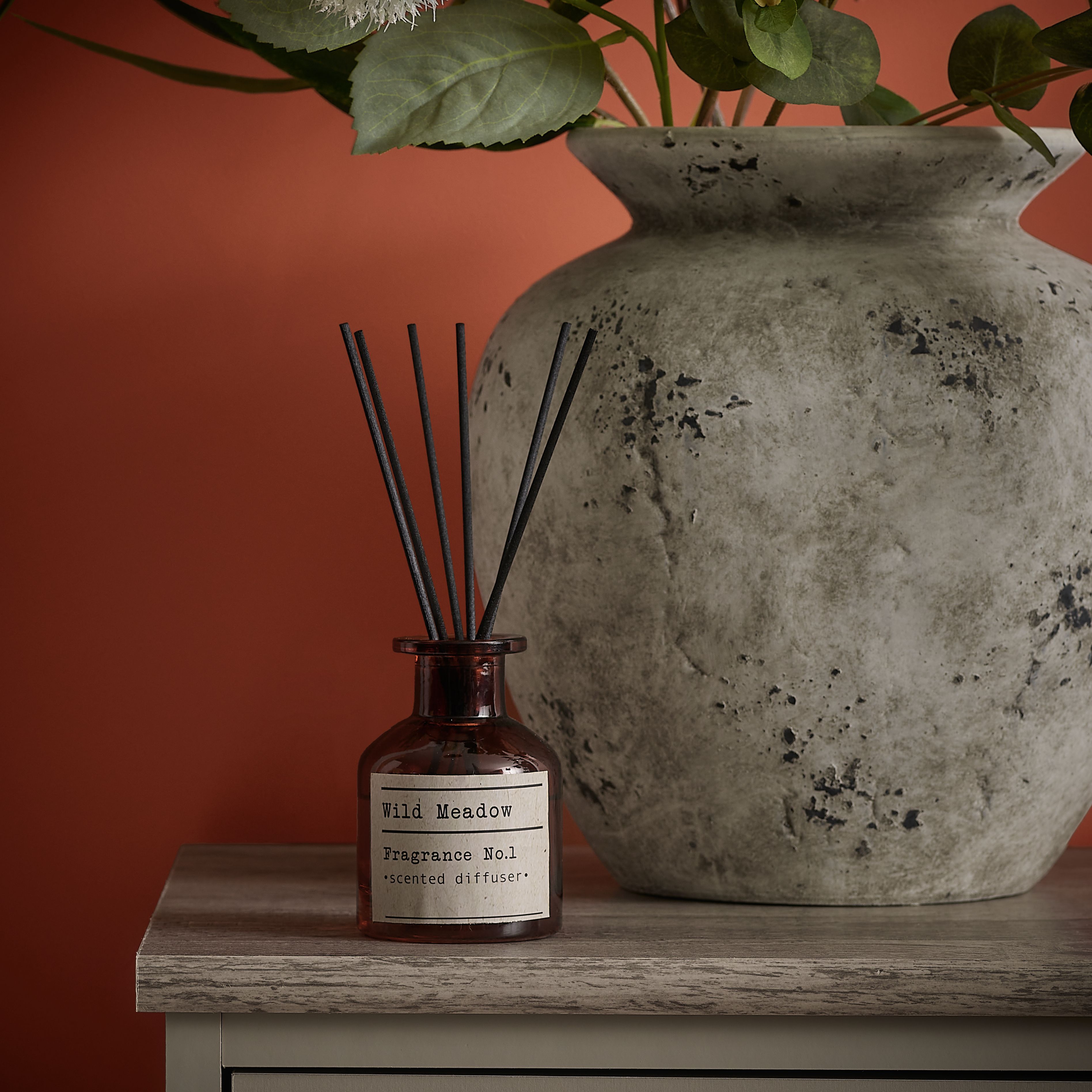 Candlelight Burnt orange Glass Jar Meadow Reed diffuser, 100ml