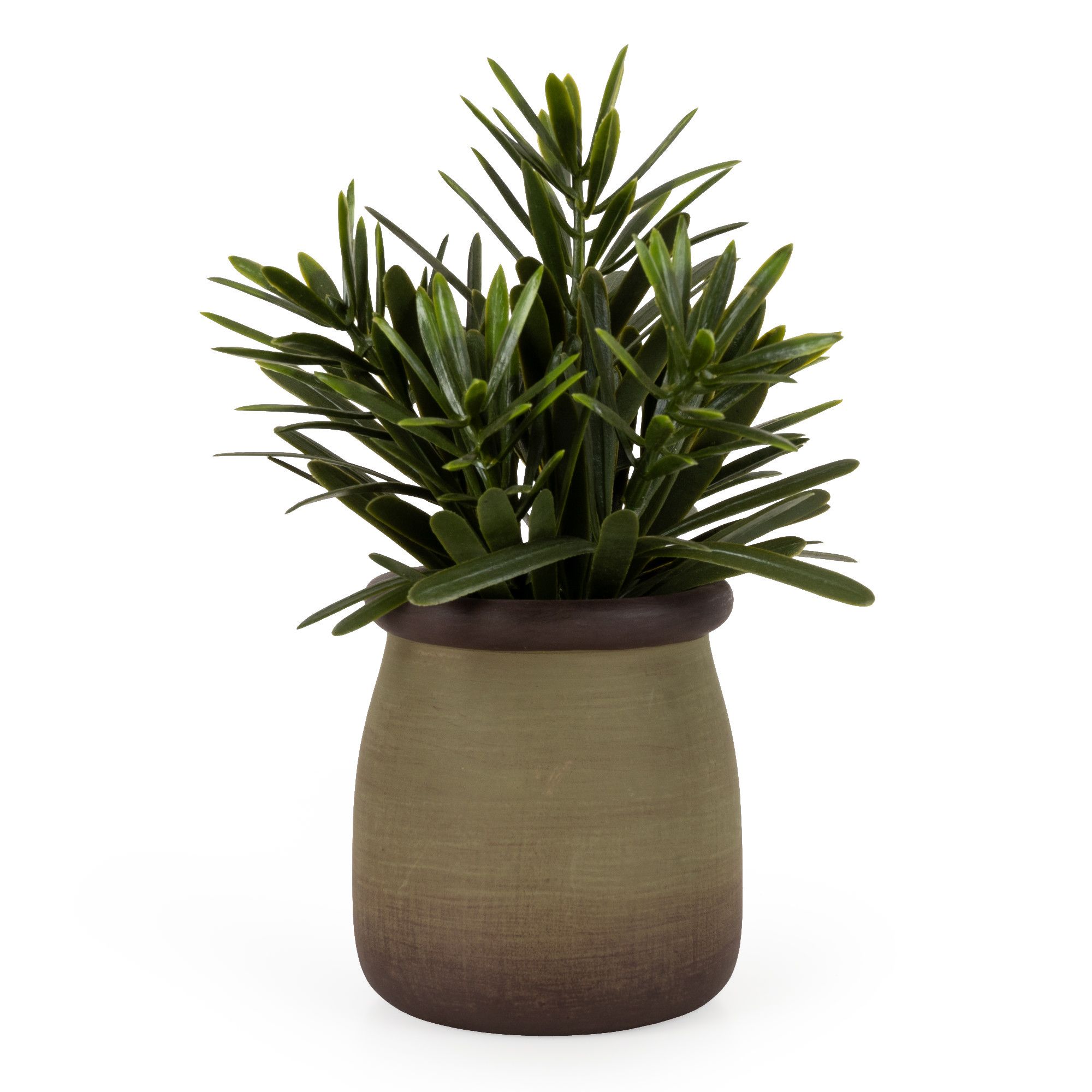 Candlelight Green 17cm Rosemary Artificial plant in Green Ceramic Pot