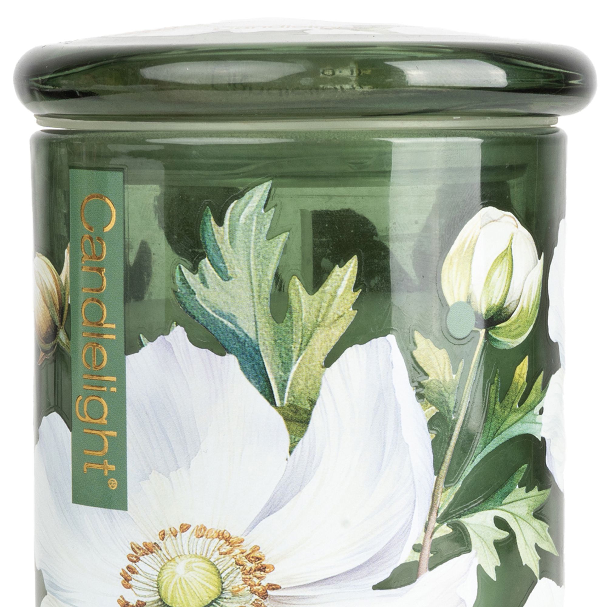 Candlelight Green Floral White Poppy & Sage Jar candle