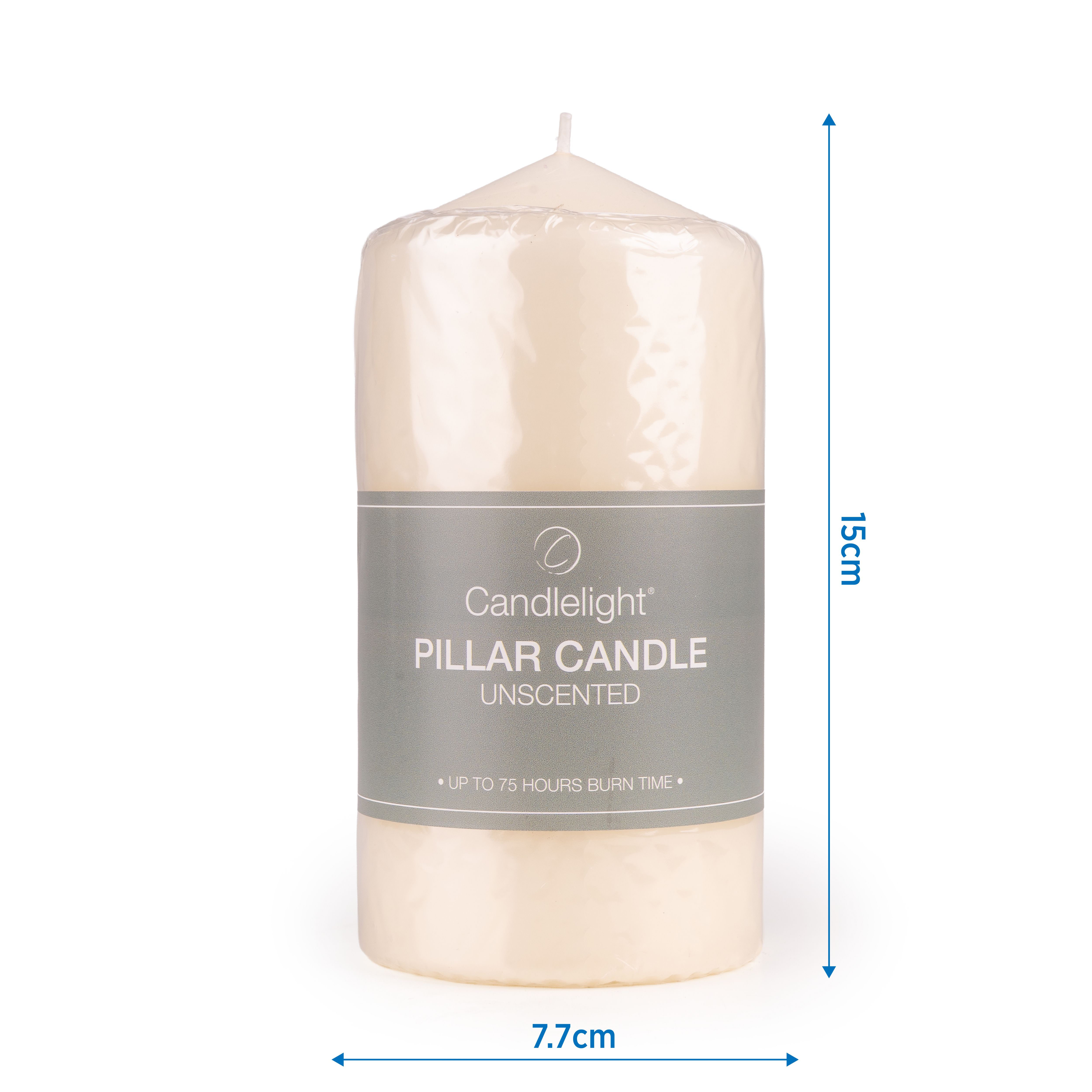 Candlelight Ivory Plain Unscented Medium Pillar candle