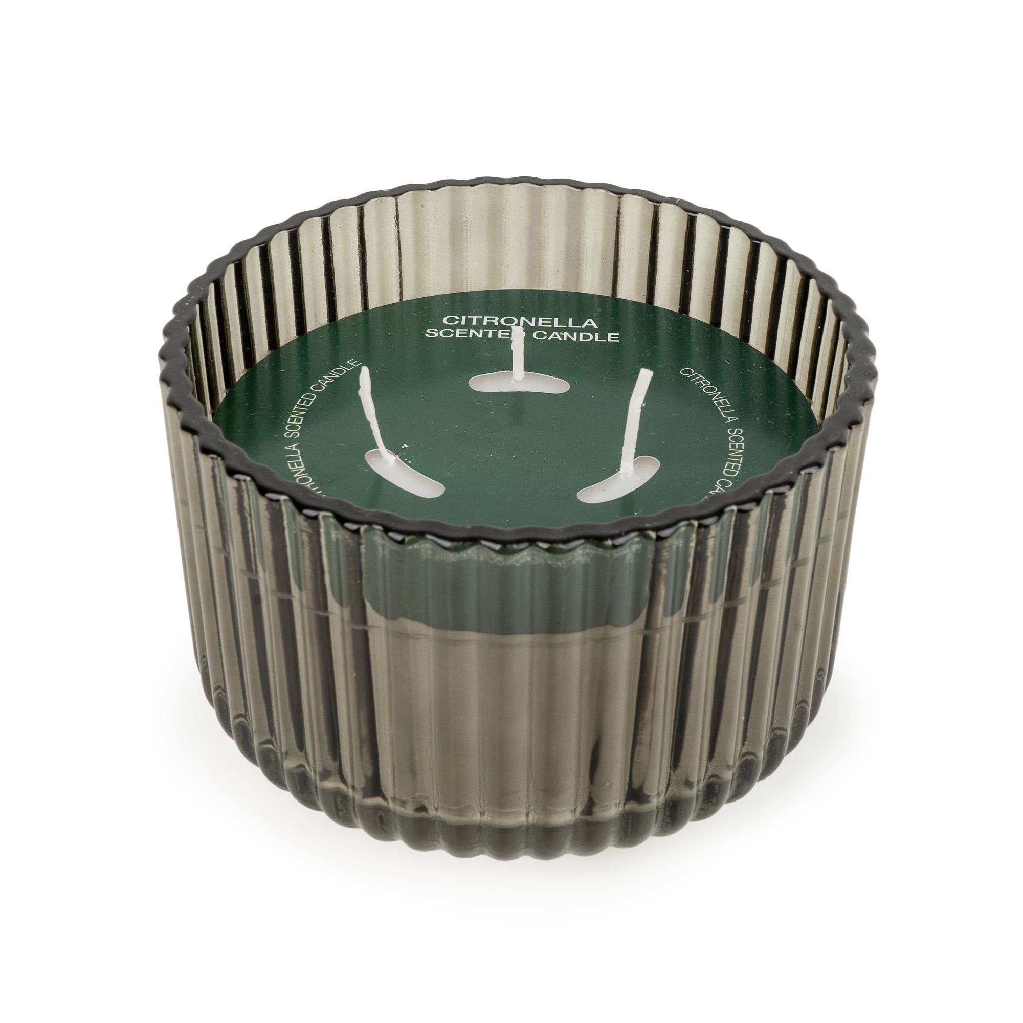Candlelight Lichen Green Ridged Citronella Large Scented candle
