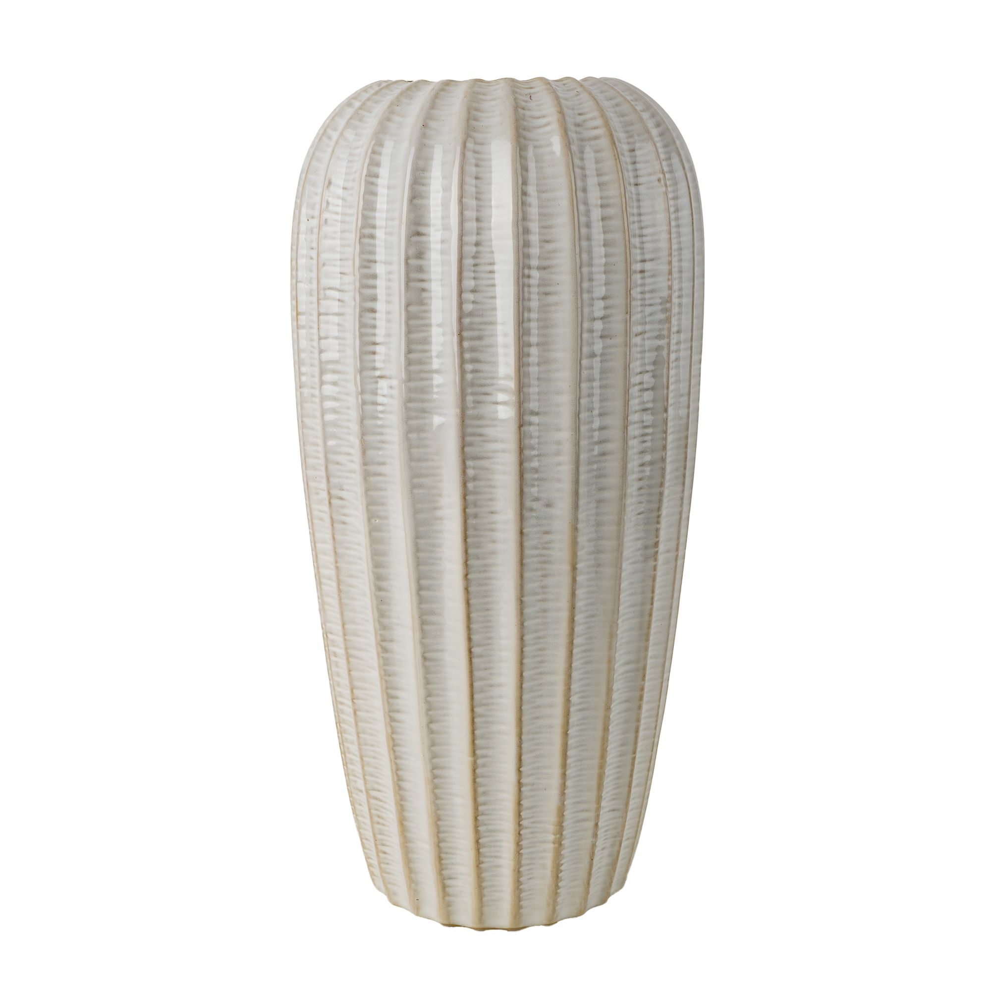 Candlelight Medium Cream Matt Ceramic Vase, (H)28.5cm (D)13cm