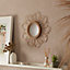 Candlelight Natural Rattan Circular Wall-mounted Framed mirror, (H)38cm (W)38cm