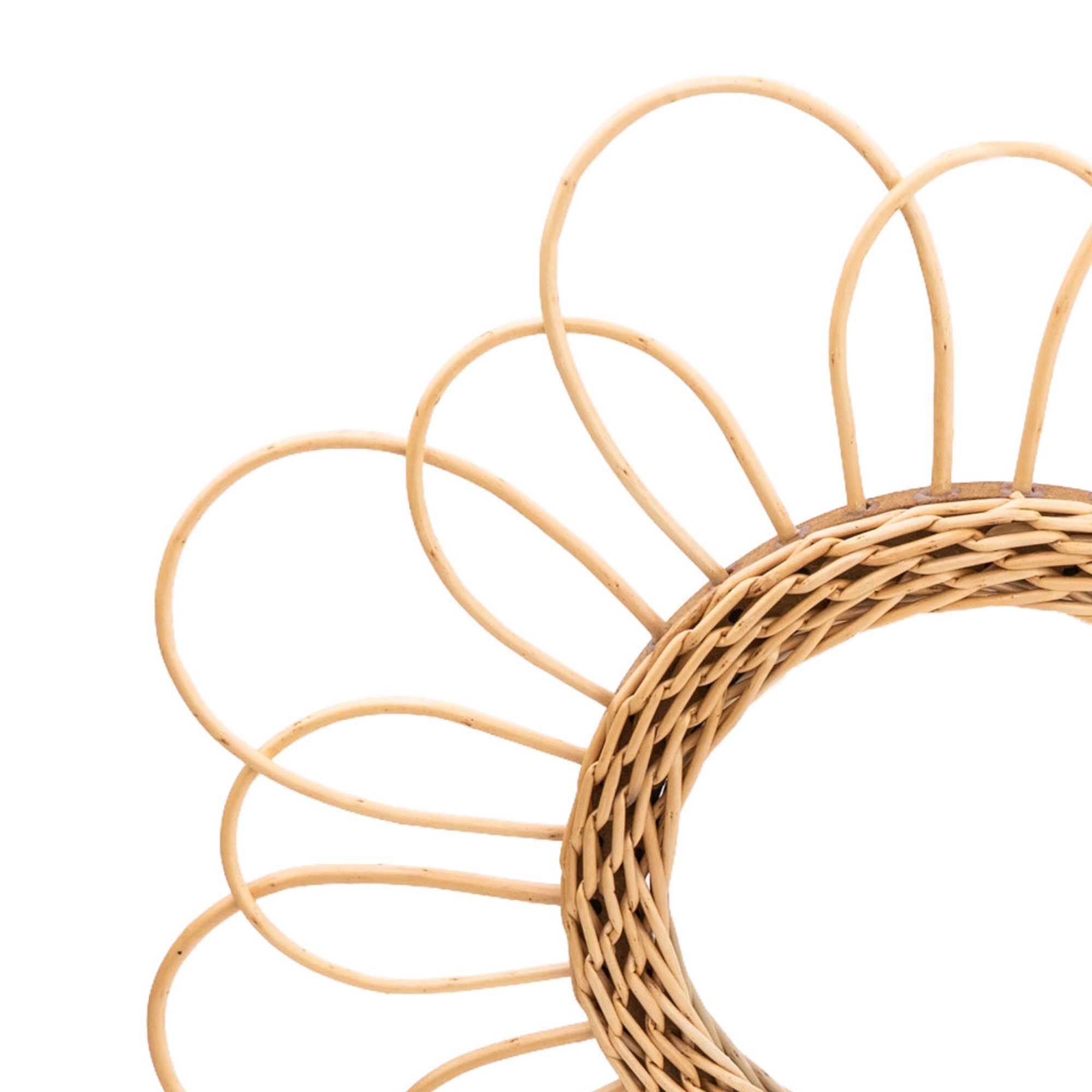 Candlelight Natural Rattan Circular Wall-mounted Framed mirror, (H)38cm (W)38cm