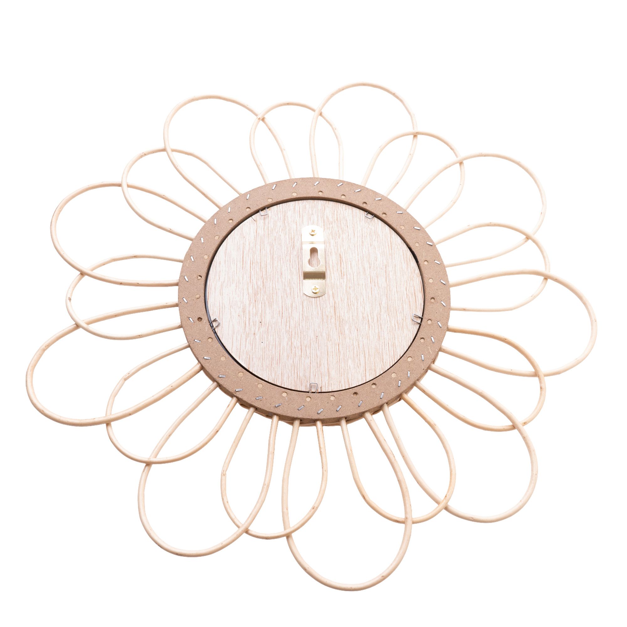 Candlelight Natural Rattan Circular Wall-mounted Framed mirror, (H)38cm (W)38cm