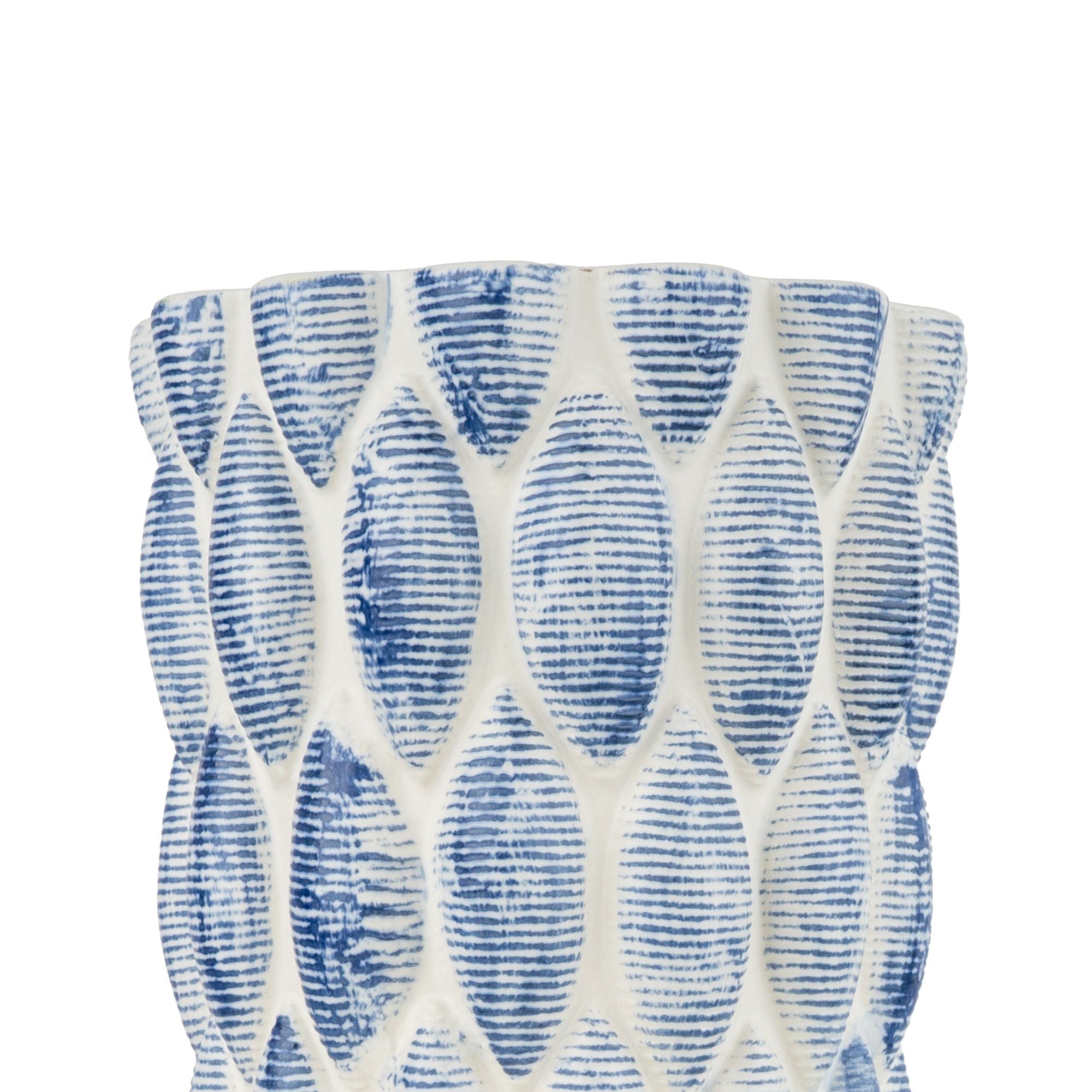 Candlelight Small Blue & White Dolomite Vase, (H)36cm (D)17cm