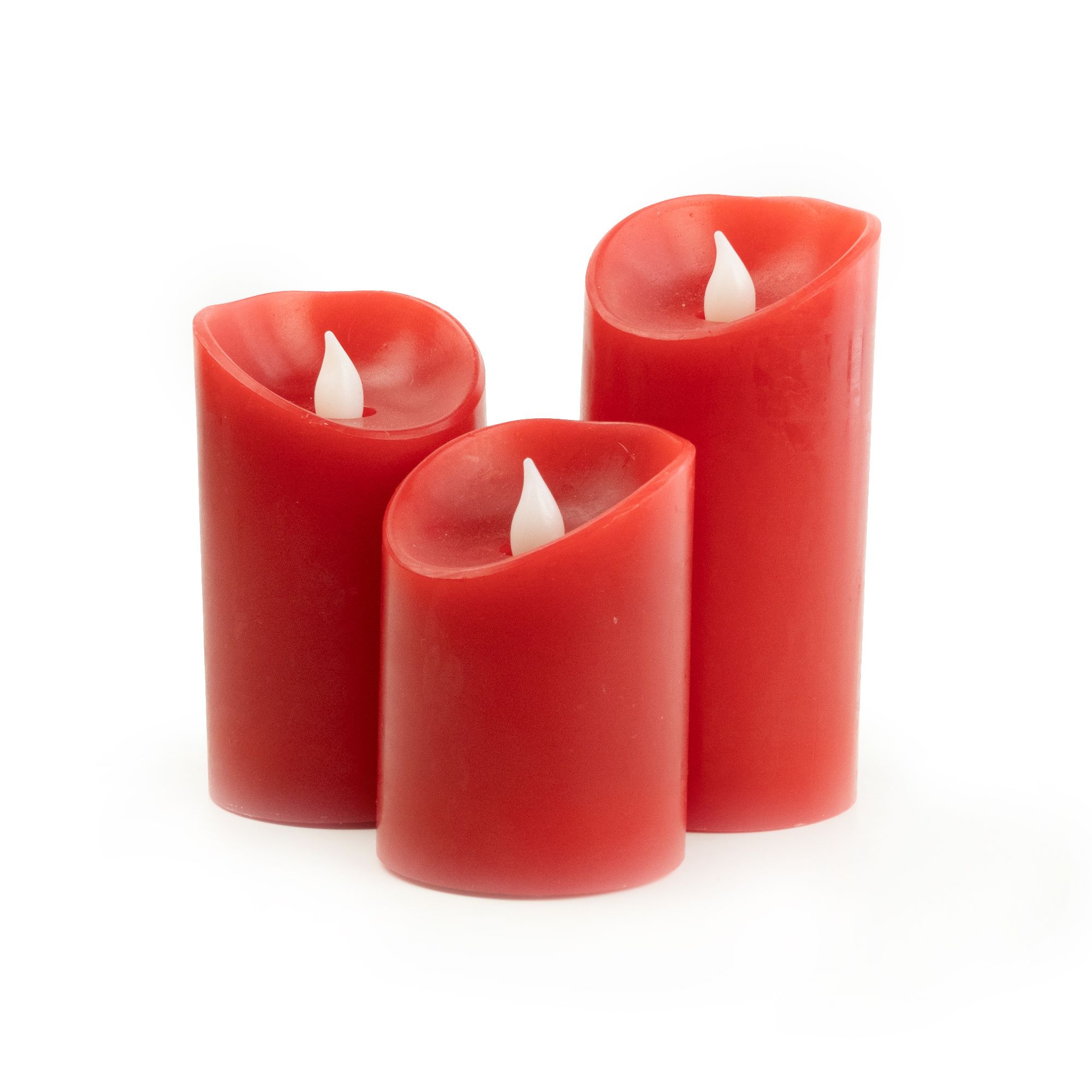 Candlelight Warm white LED pillar candle, Set of 3 Tradepoint