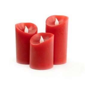 Candlelight Warm white LED pillar candle, Set of 3