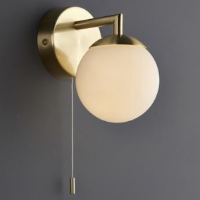 Cap Gold effect Bathroom Wall light