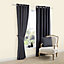 Carina Charcoal Plain Lined Eyelet Curtains (W)167cm (L)183cm, Pair