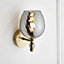 Carla Antique brass effect Wired Wall light