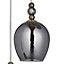 Carla Glass & steel Antique brass effect 5 Lamp Ceiling light