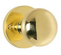 Carlisle Brass Polished Brass effect Mushroom Door knob (Dia)61mm