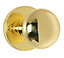 Carlisle Brass Polished Brass effect Mushroom Door knob (Dia)61mm