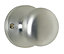 Carlisle Brass Satin Chrome effect Mushroom Door knob (Dia)61mm, Pack of 2
