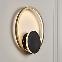 Caro Satin gold effect Wired Wall light