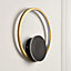 Caro Satin gold effect Wired Wall light