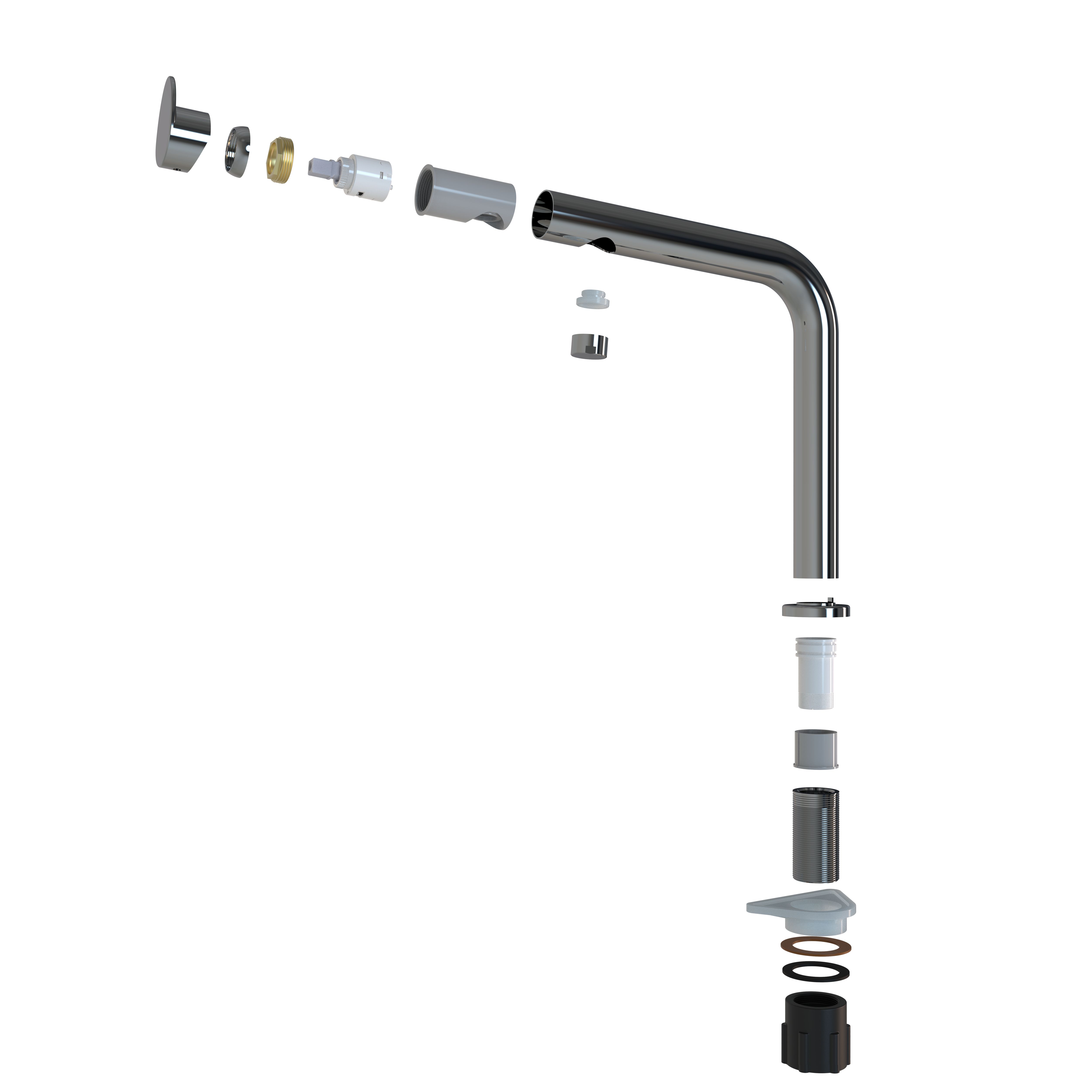 Cascabel Chrome effect Chrome-plated Kitchen Side lever Tap