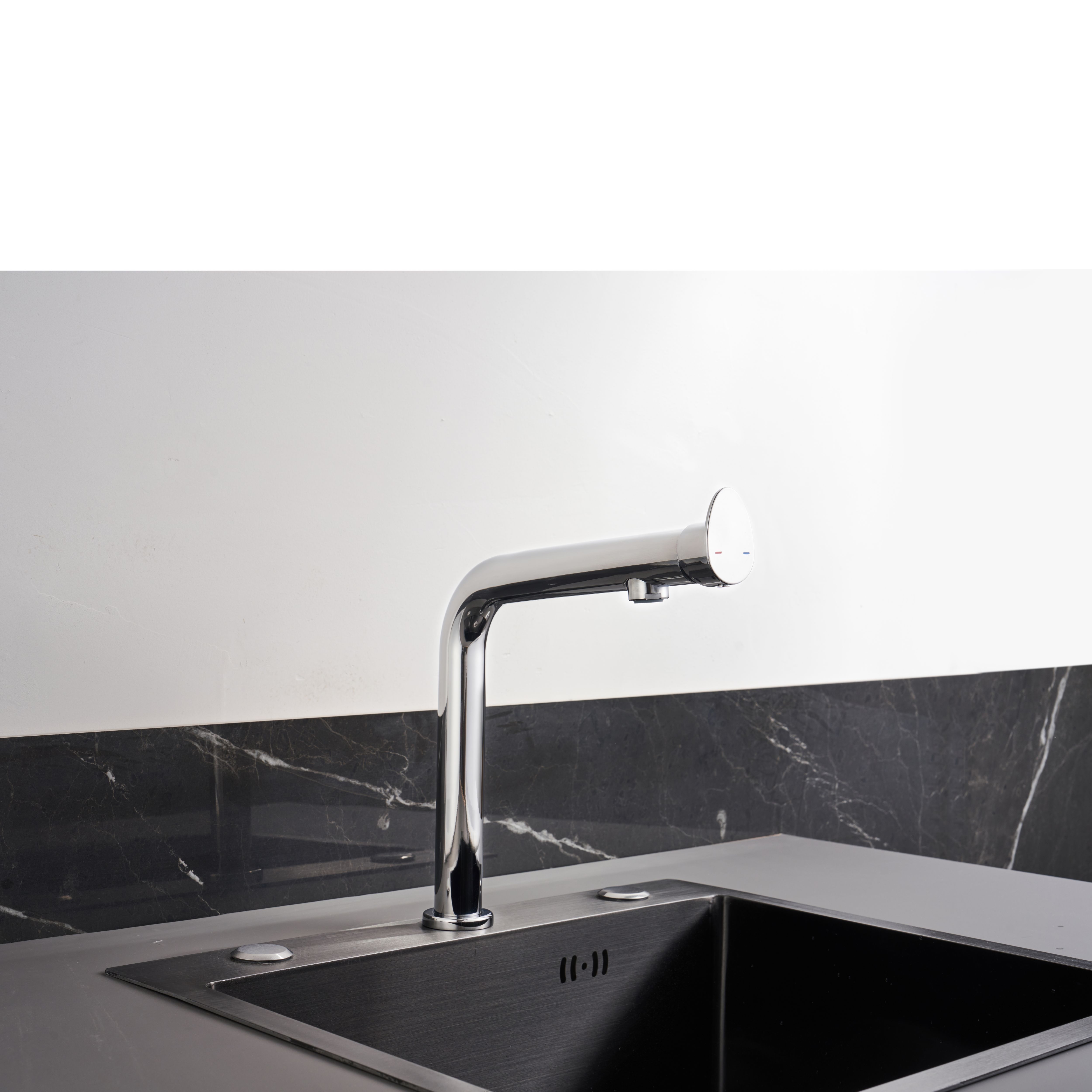 Cascabel Chrome effect Chrome-plated Kitchen Side lever Tap