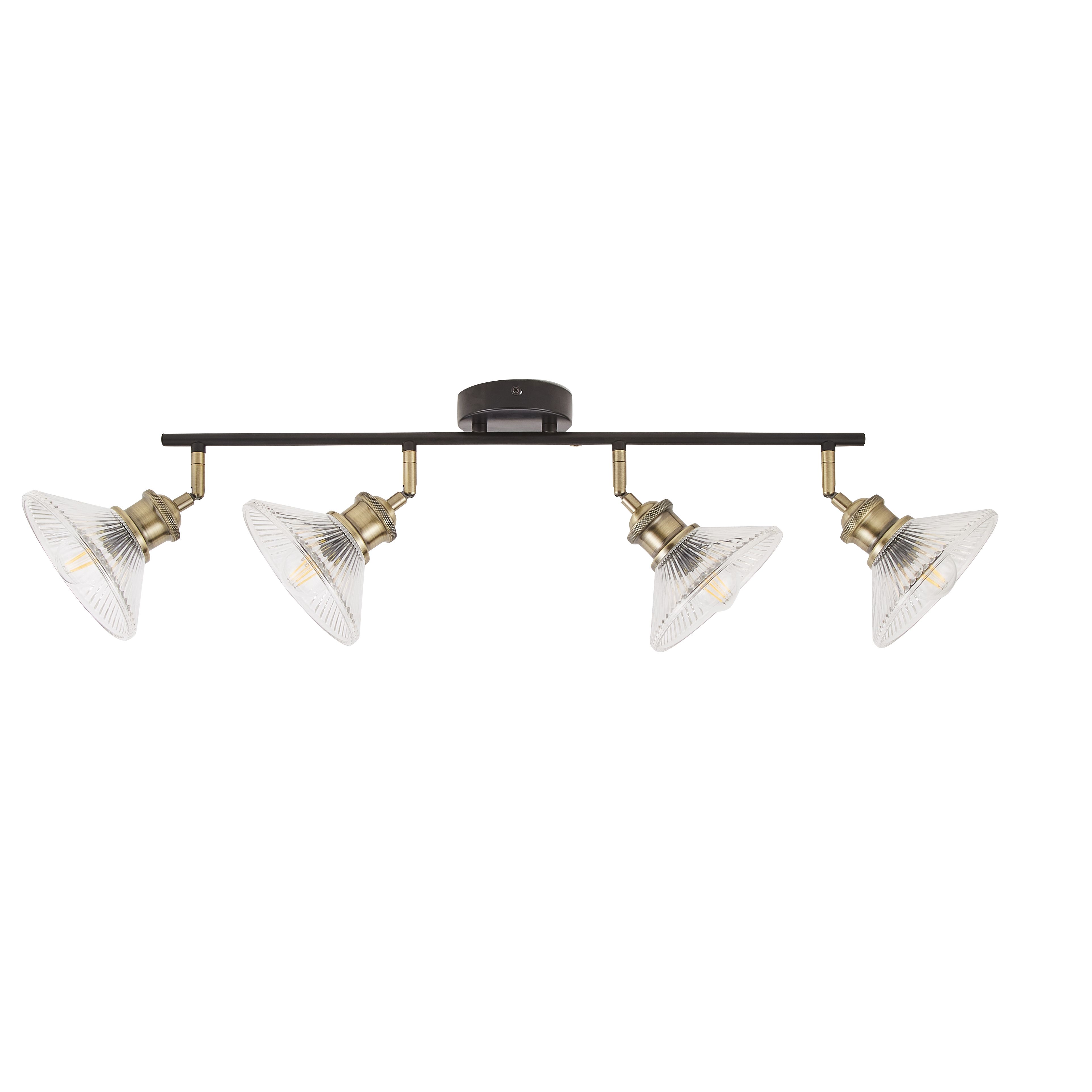 Cascade Matt Antique brass effect 4 Light Spotlight