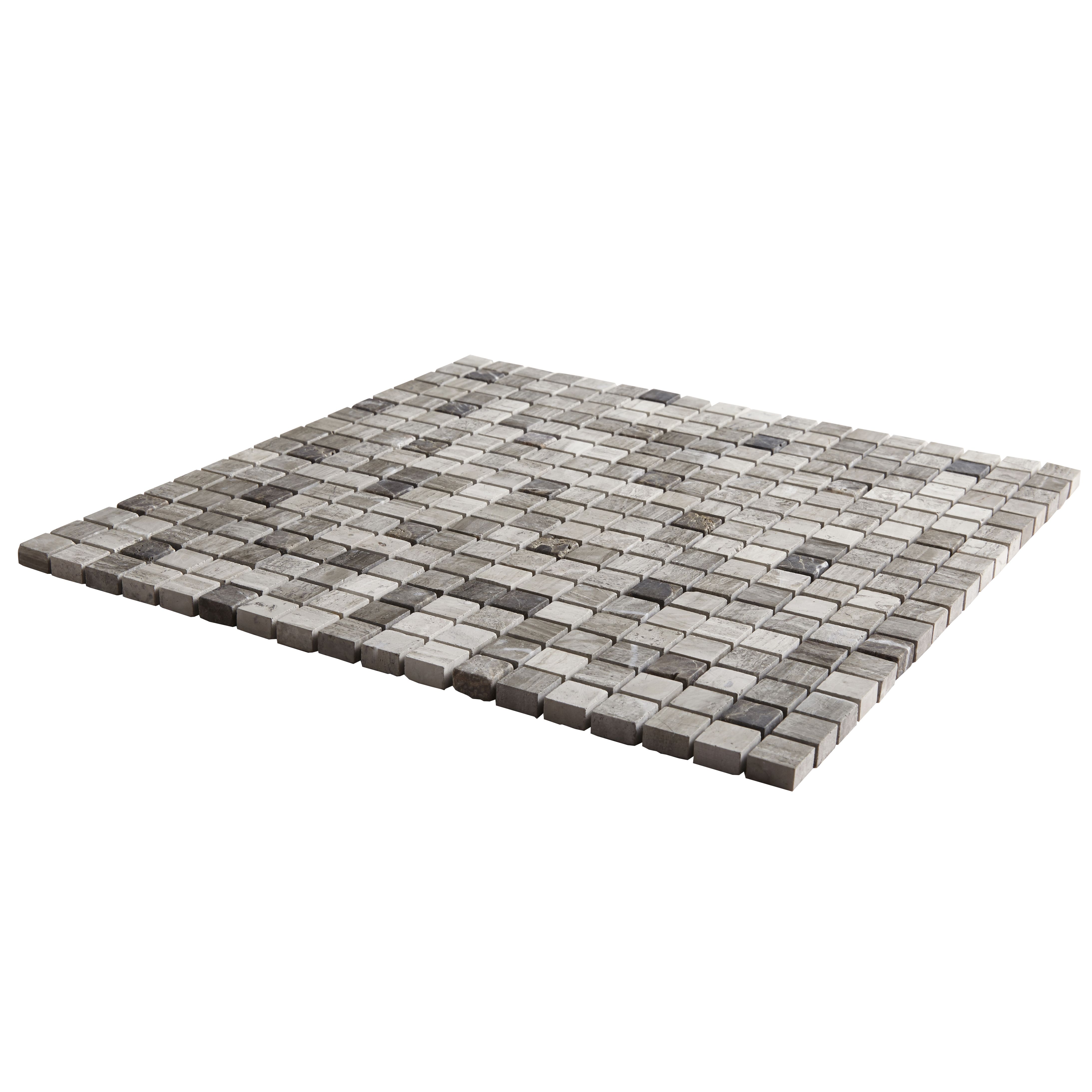 Catane Brown & grey Natural stone Mosaic tile, (L)300mm (W)300mm