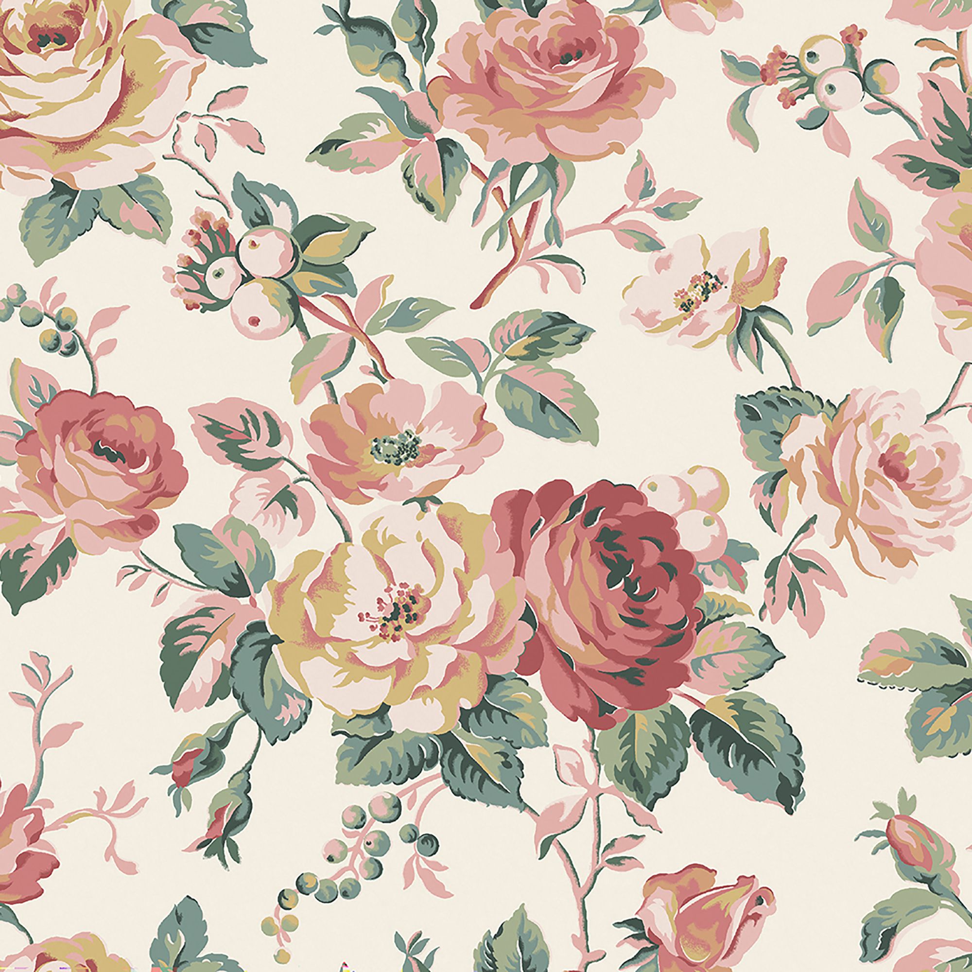 Cath Kidston Autumn Garden Rose Smooth Wallpaper