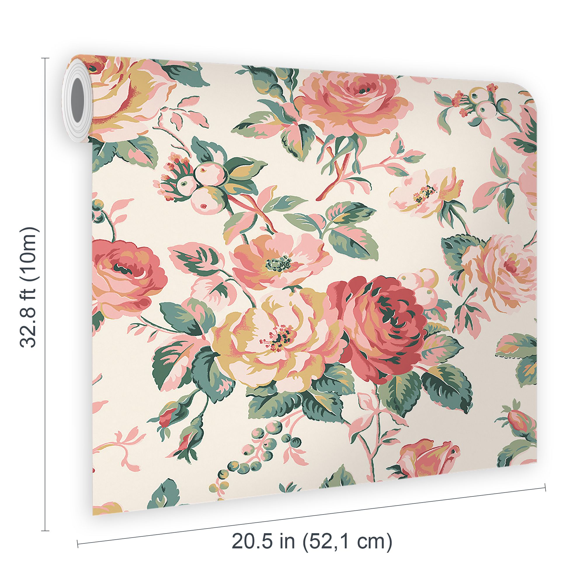 Cath Kidston Autumn Garden Rose Smooth Wallpaper