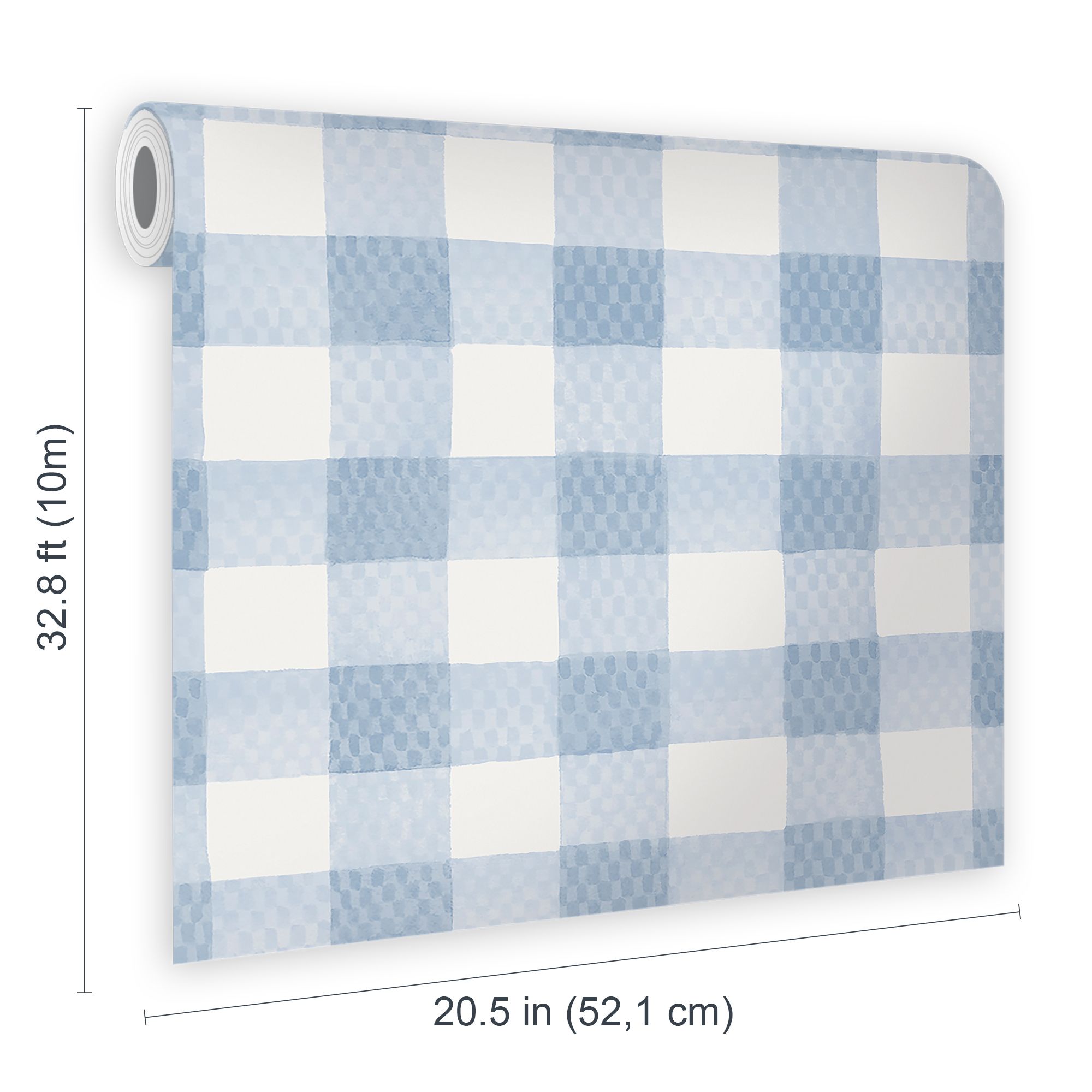 Cath Kidston Blue Painted Gingham Smooth Wallpaper