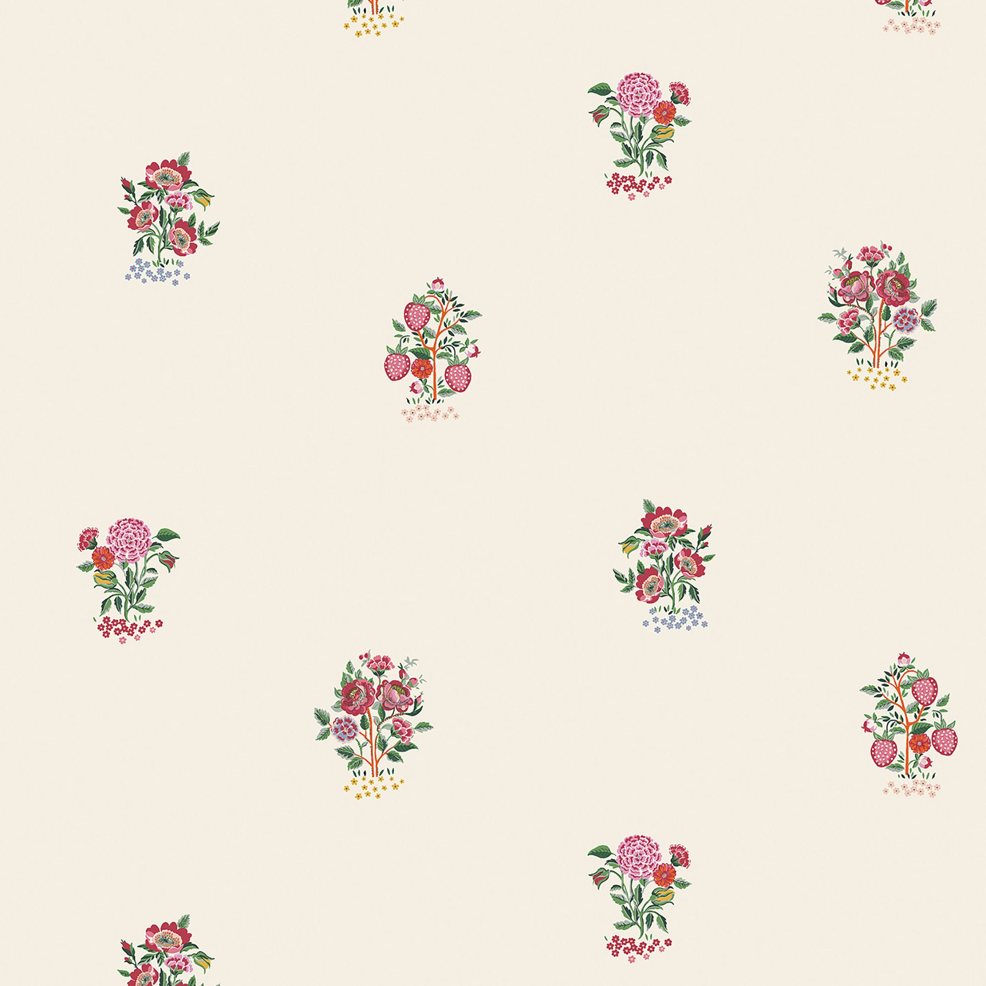 Cath Kidston Cream & Rose Kingdom Posey Smooth Wallpaper