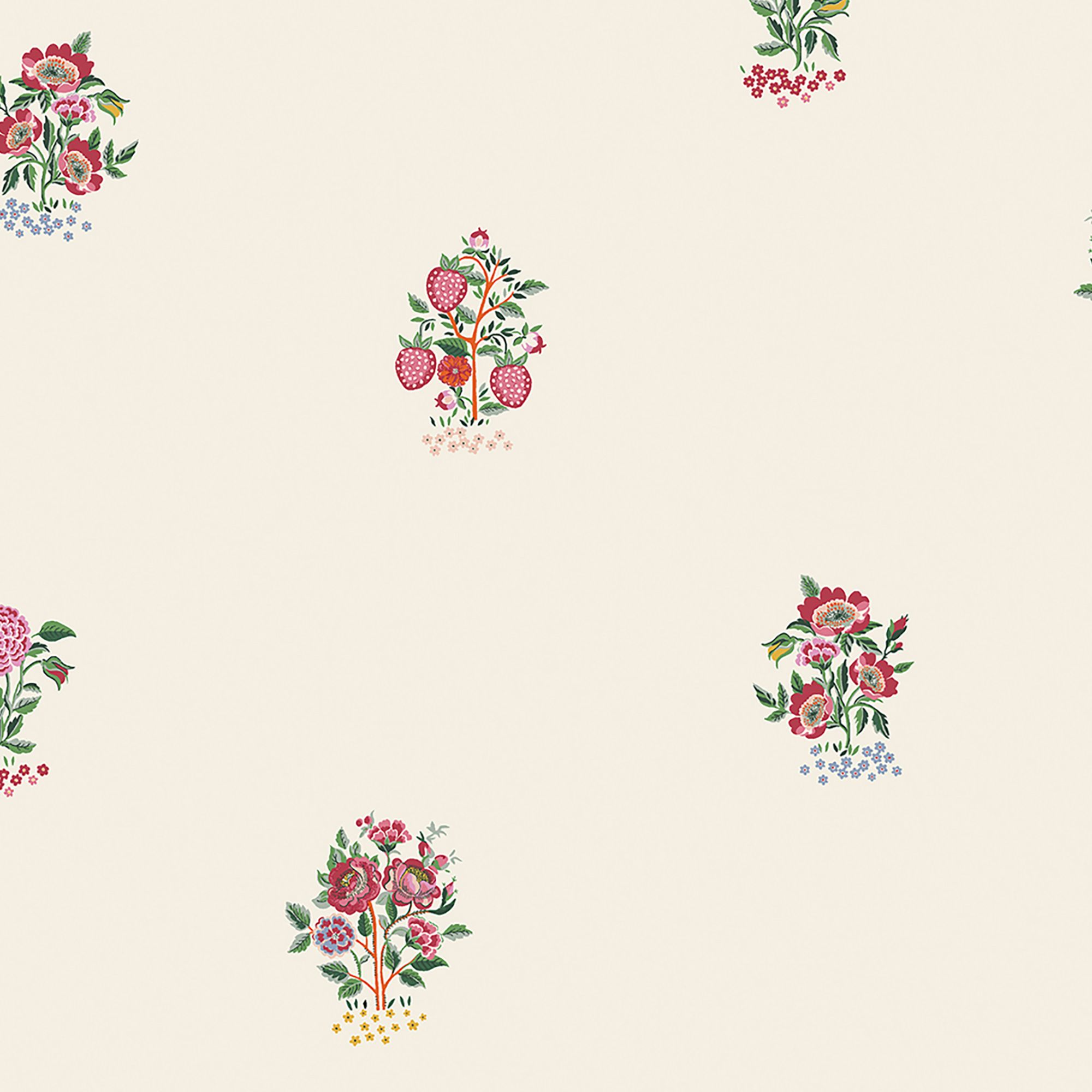 Cath Kidston Cream & Rose Kingdom Posey Smooth Wallpaper