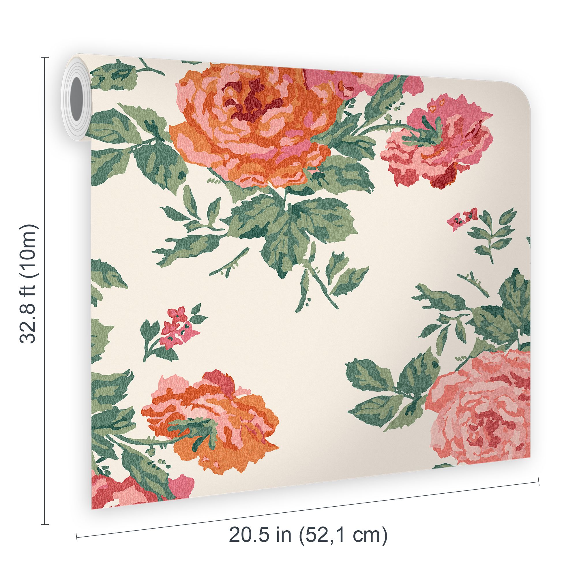 Cath Kidston Pink Blooms Archive Rose Smooth Wallpaper