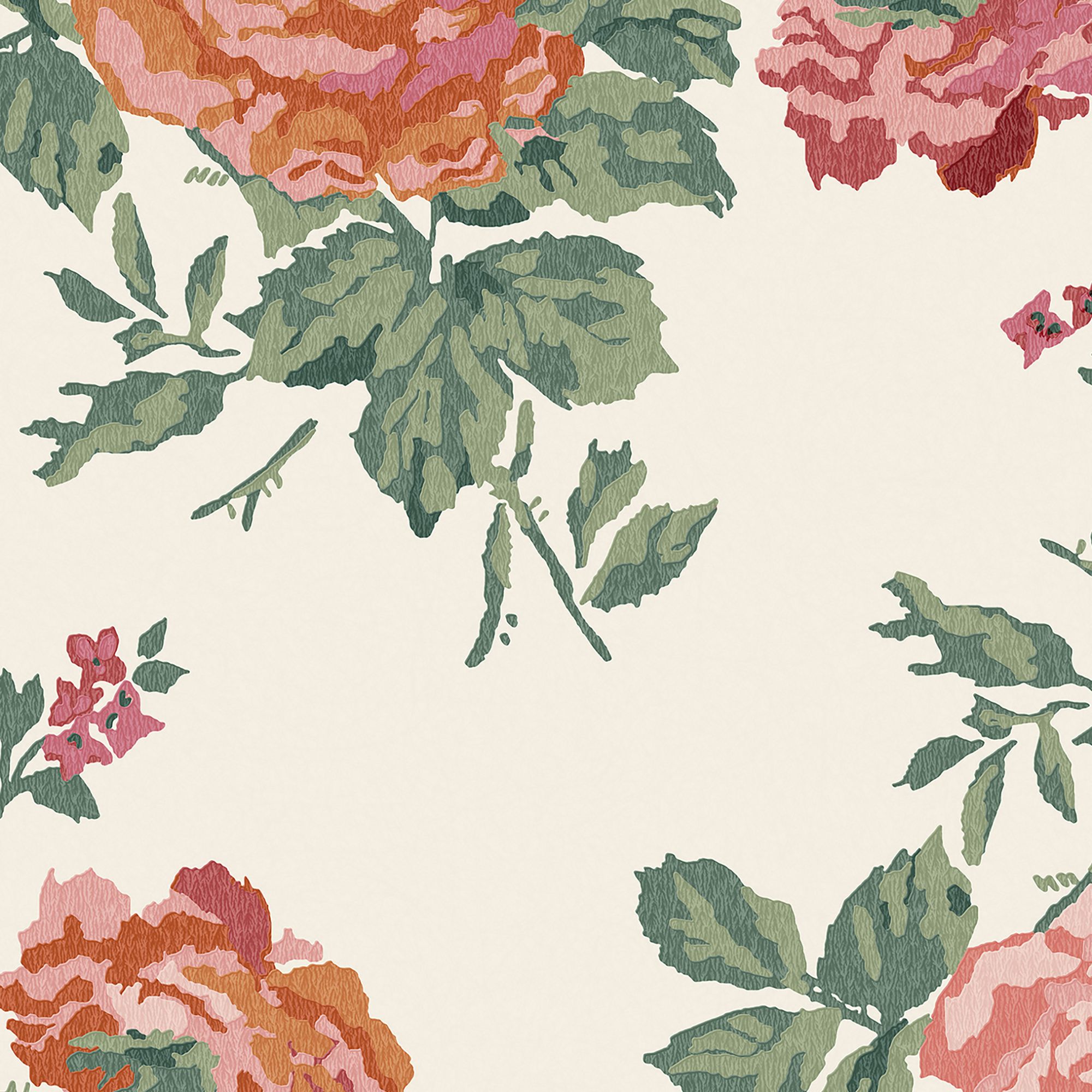 Cath Kidston Pink Blooms Archive Rose Smooth Wallpaper