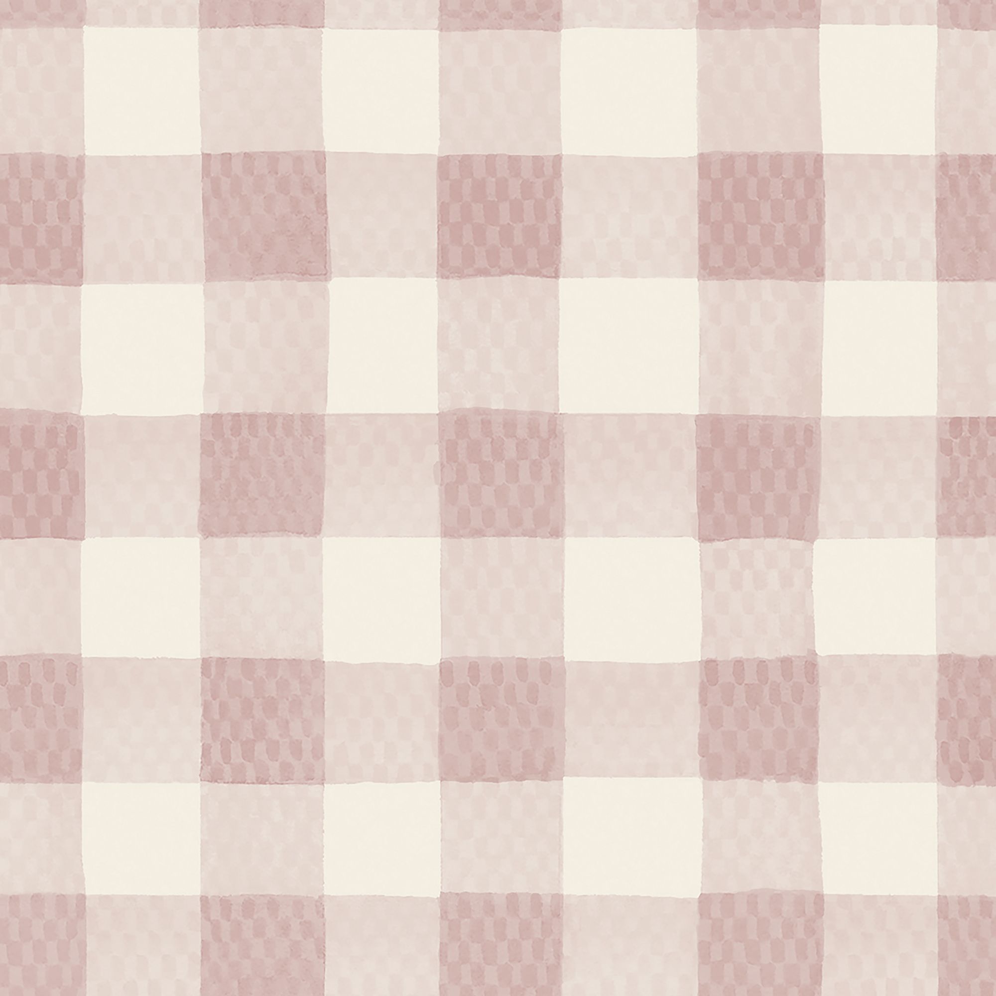 Cath Kidston Pink & Cream Painted Gingham Smooth Wallpaper