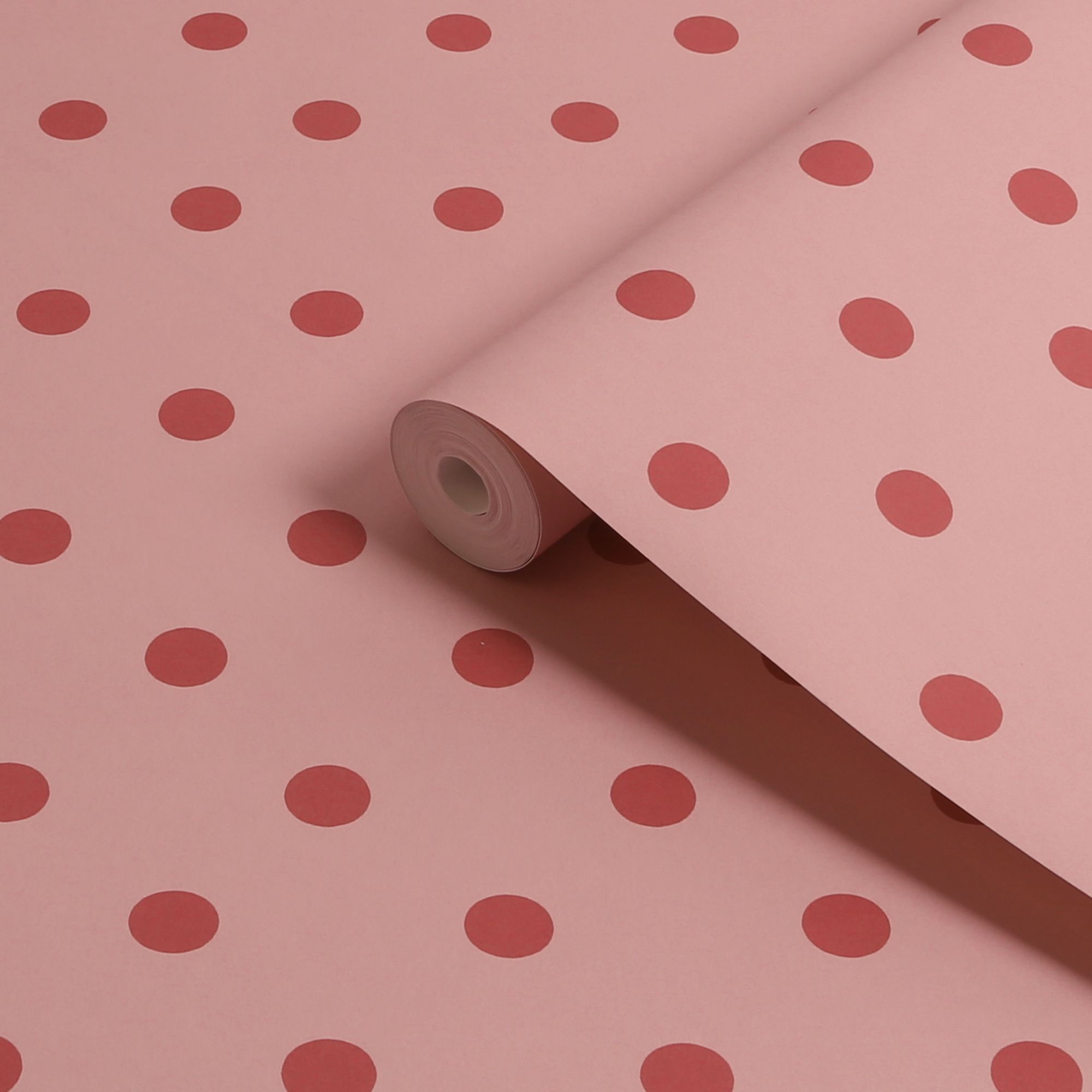 Cath Kidston Pink & Red Button Spot Smooth Wallpaper