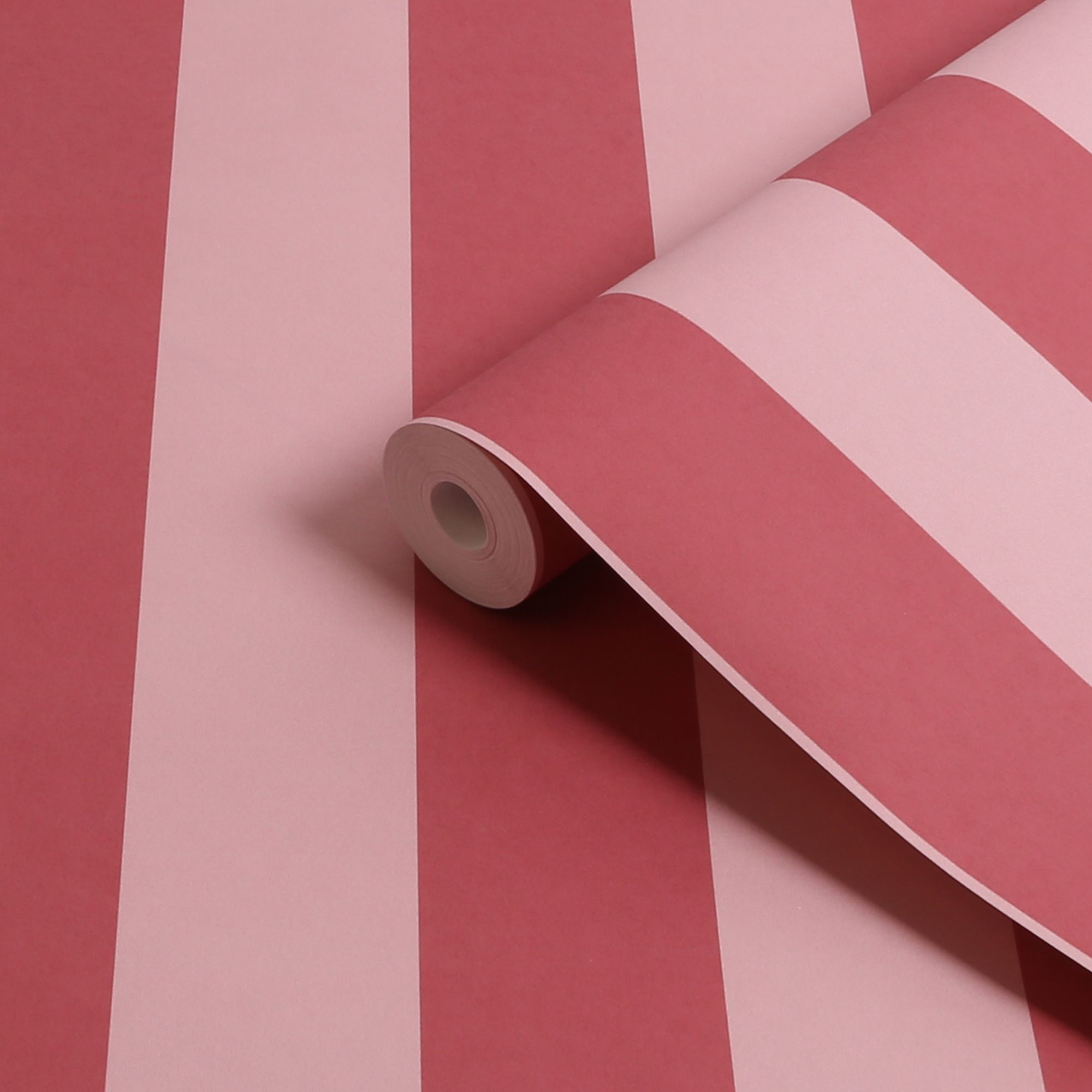 Cath Kidston Pink & Red Canopy Stripe Smooth Wallpaper