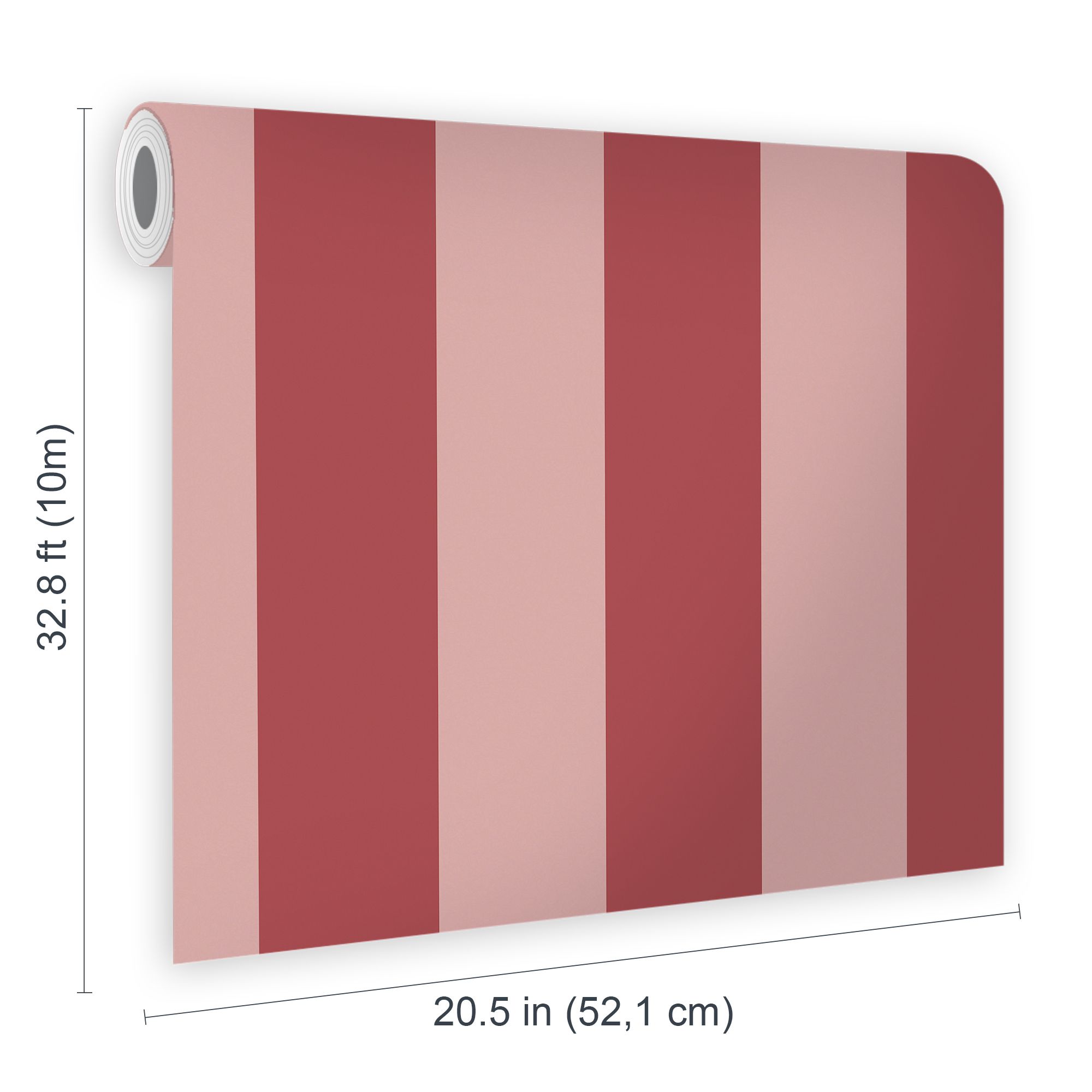 Cath Kidston Pink & Red Canopy Stripe Smooth Wallpaper