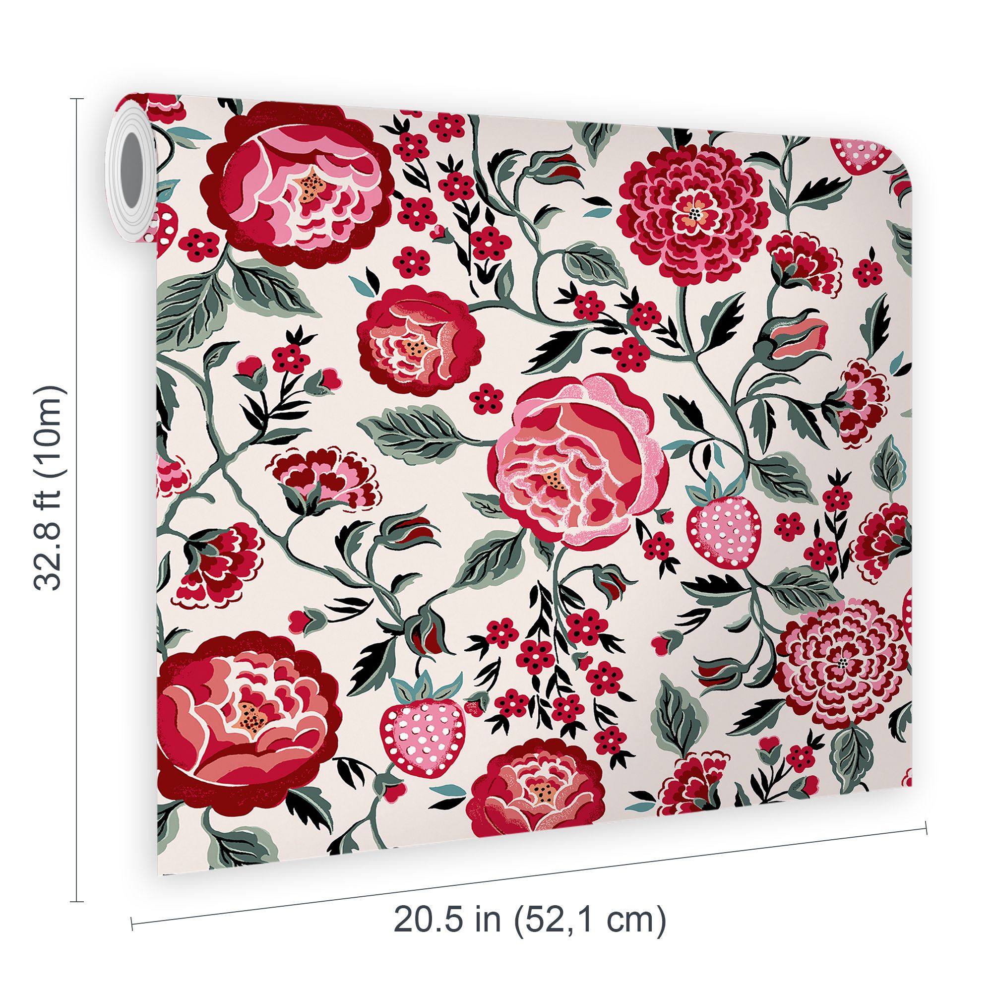 Cath Kidston Rose Strawberry Garden Smooth Wallpaper