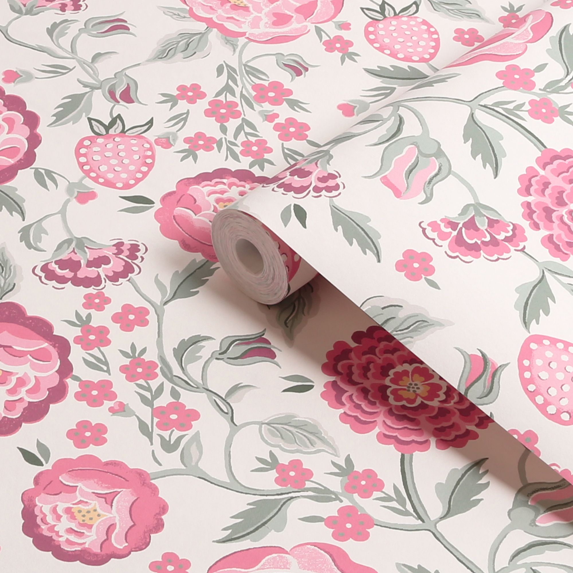 Cath Kidston Spring Strawberry Garden Smooth Wallpaper