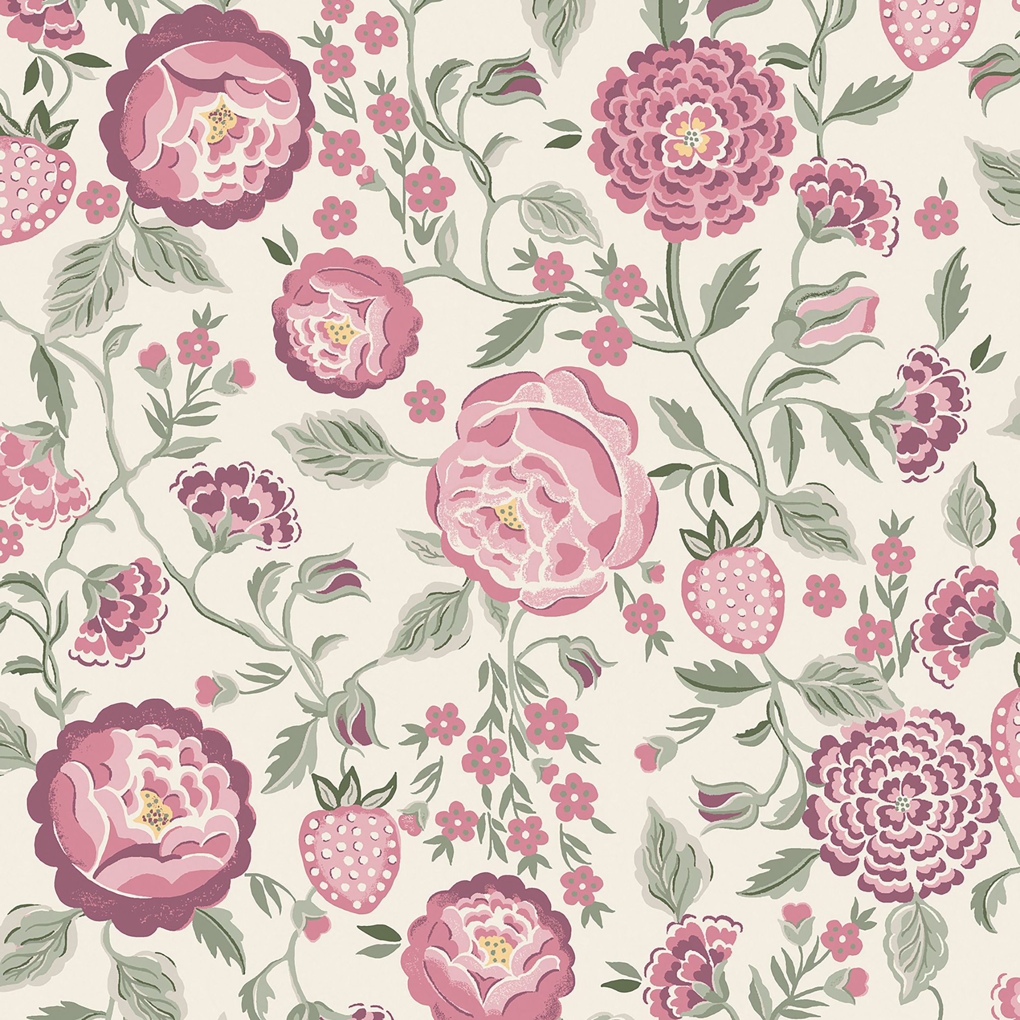 Cath Kidston Spring Strawberry Garden Smooth Wallpaper