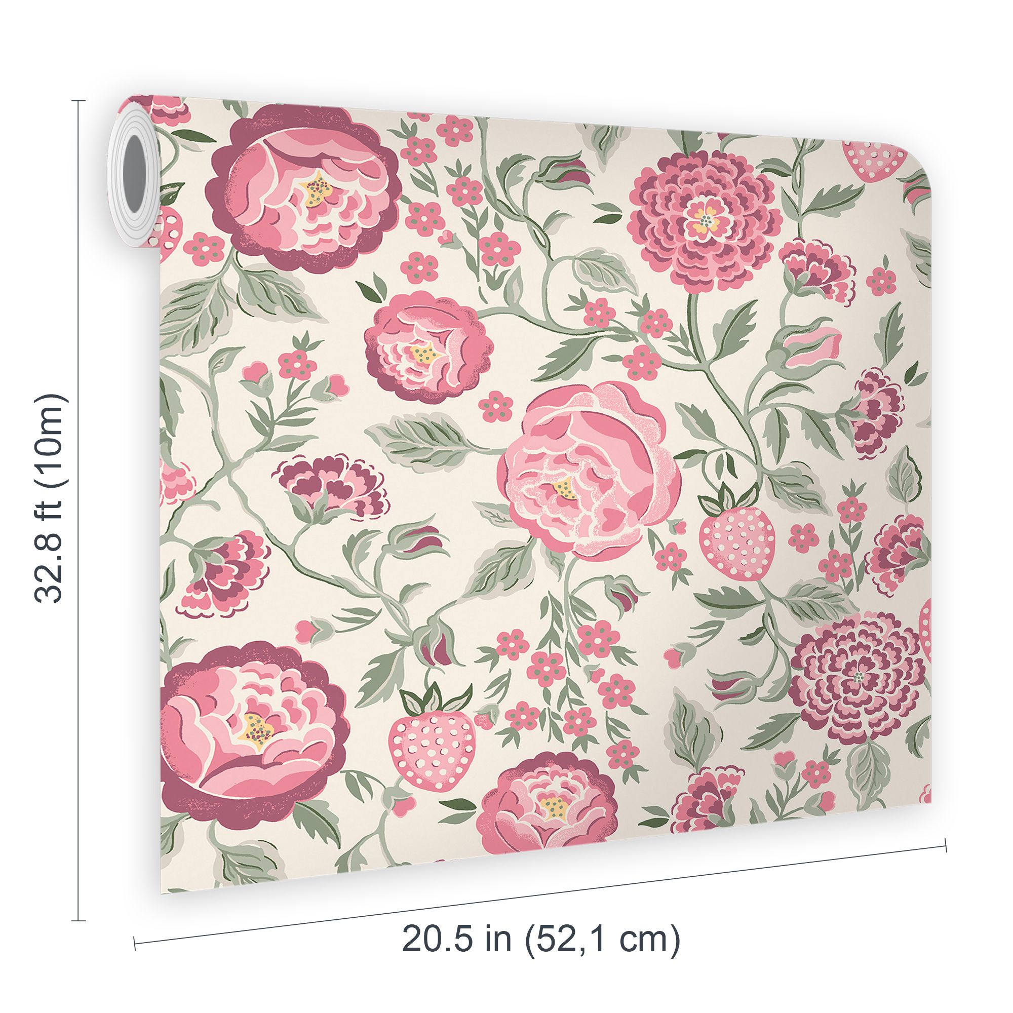 Cath Kidston Spring Strawberry Garden Smooth Wallpaper
