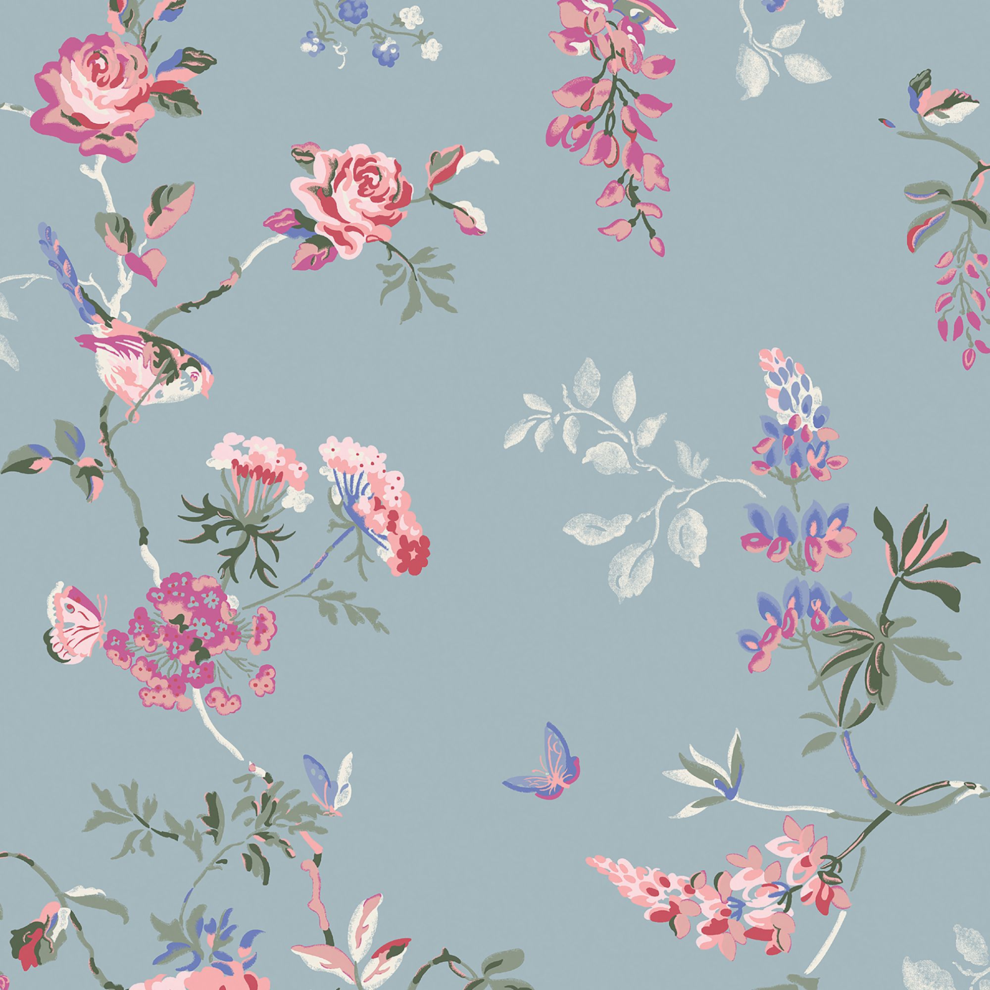 Cath Kidston Summer Birds & Roses Smooth Wallpaper
